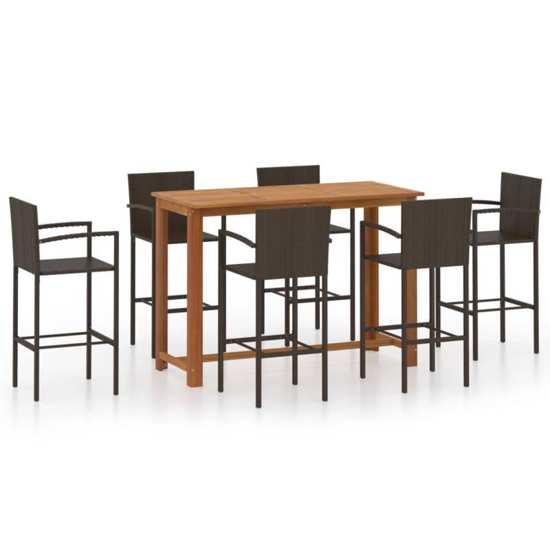vidaXL 7-tlg Gartenbar-Set Braun Modell 99 von VIDAXL