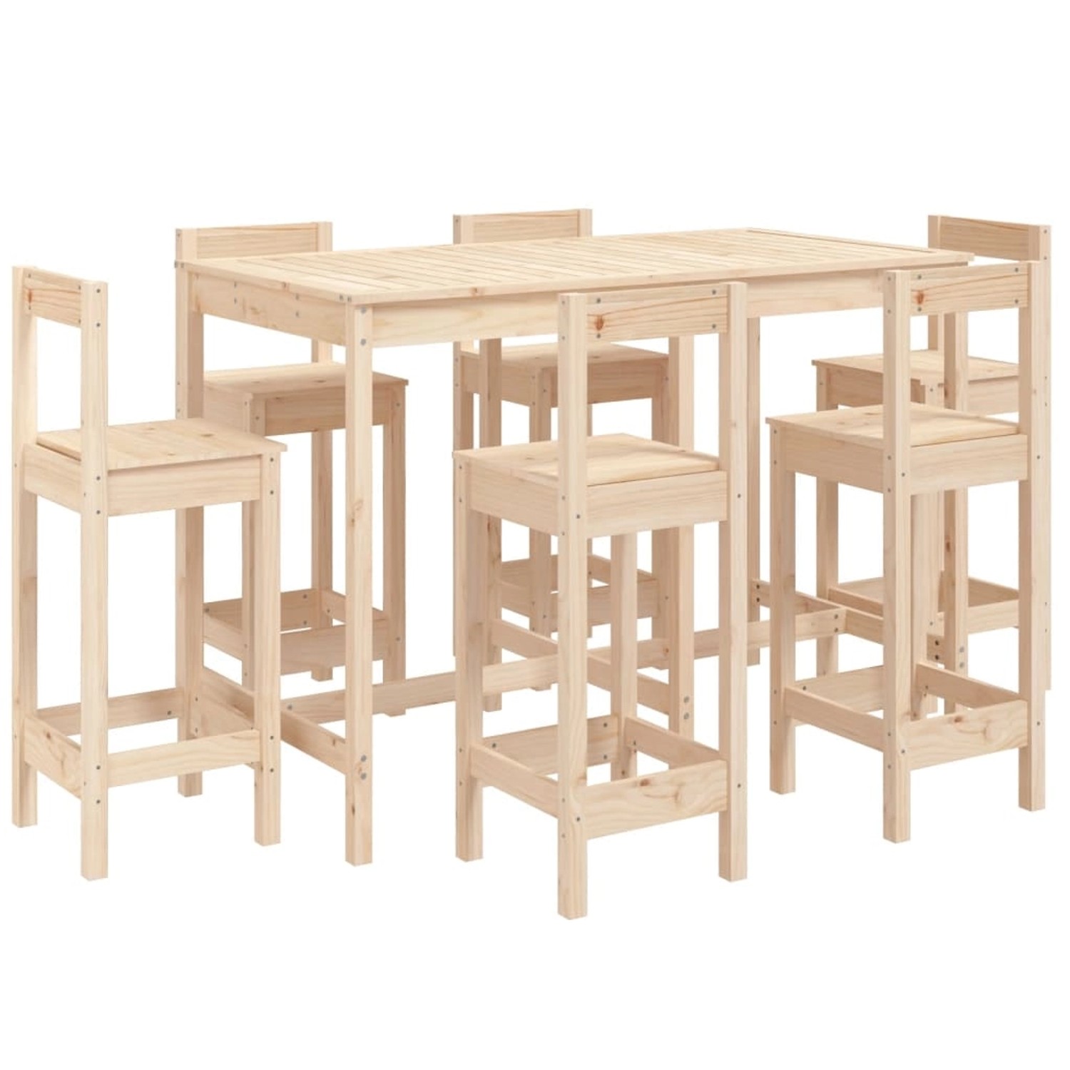 vidaXL 7-tlg Gartenbar-Set Massivholz Kiefer Modell 1 von VIDAXL