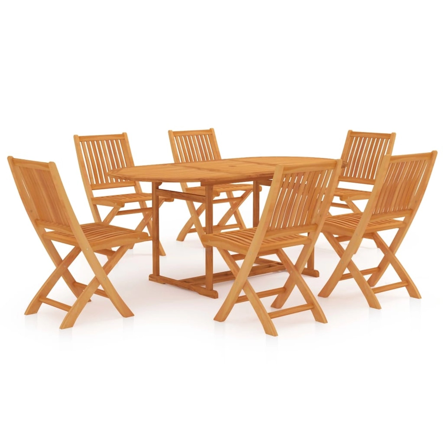 vidaXL 7-tlg. Garten-Essgruppe Massivholz Teak von VIDAXL