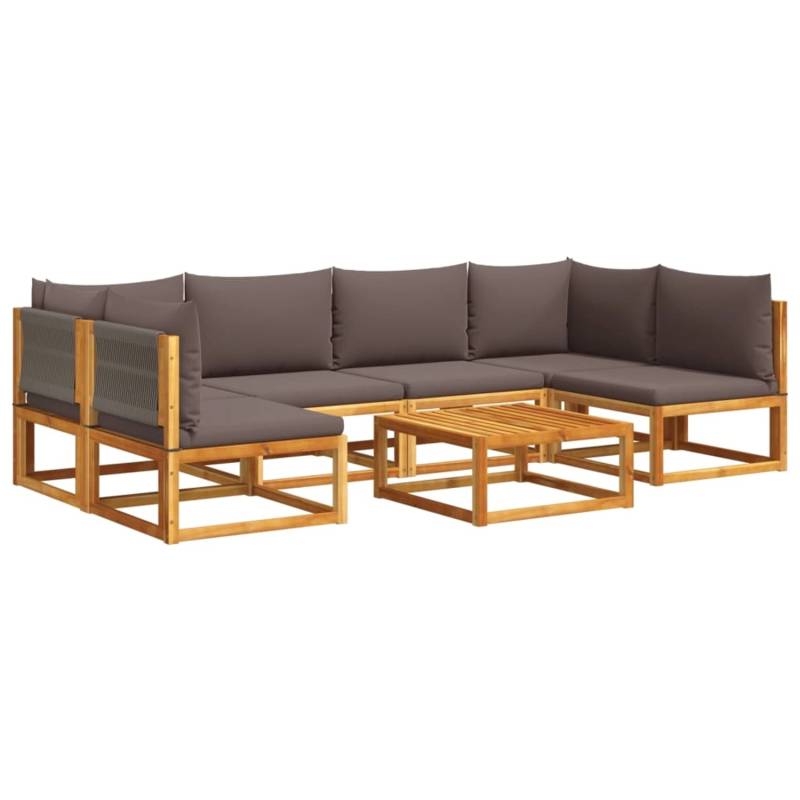 vidaXL 7-tlg. Garten-Sofagarnitur mit Kissen Massivholz Akazie von VIDAXL