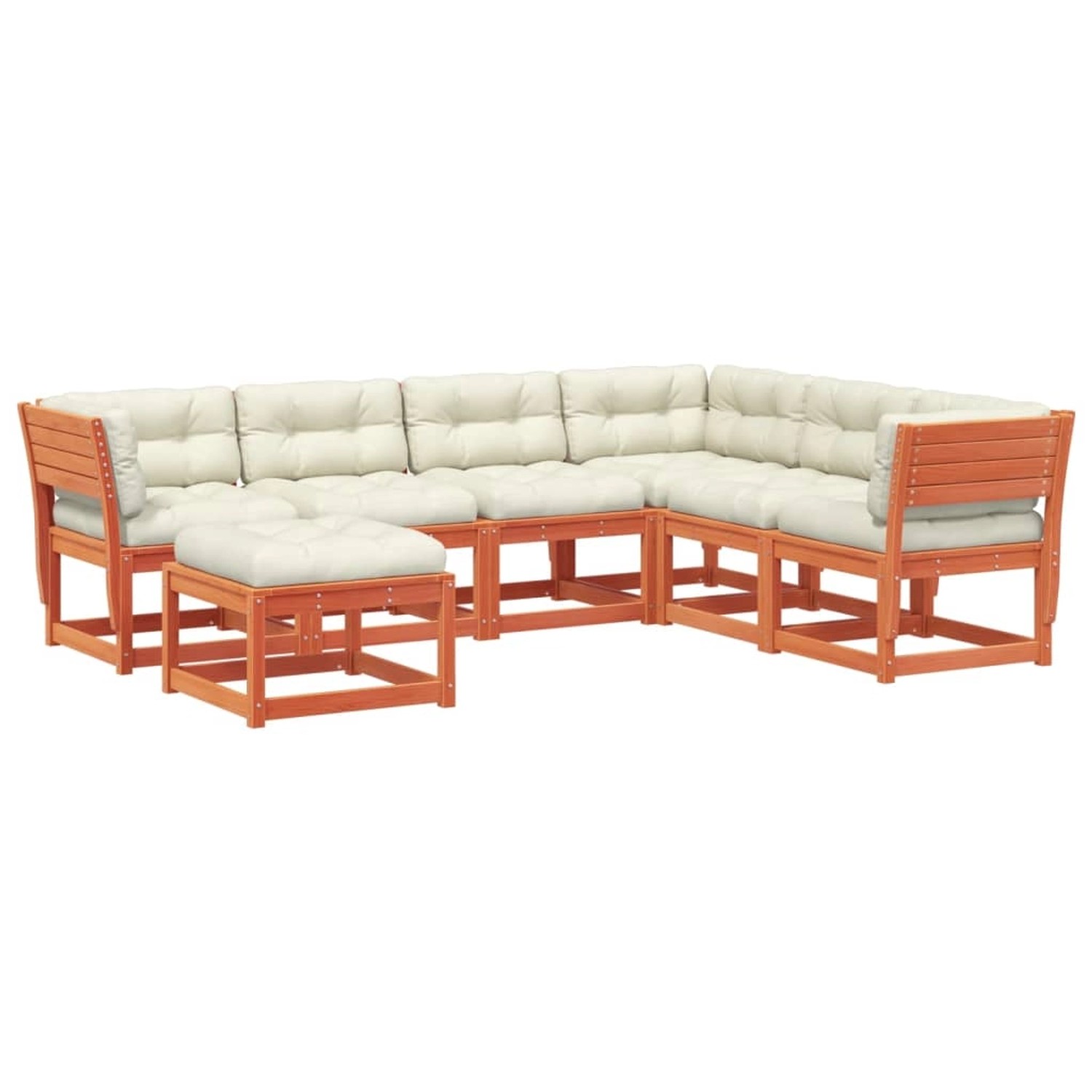 vidaXL 7tlg Garten-Lounge-Set mit Kissen Wachsbraun Massivholz Kiefer vidaXL 7tlg Garten-Lounge-Set mit Kissen Wachsbraun Massivholz Kiefer von VIDAXL
