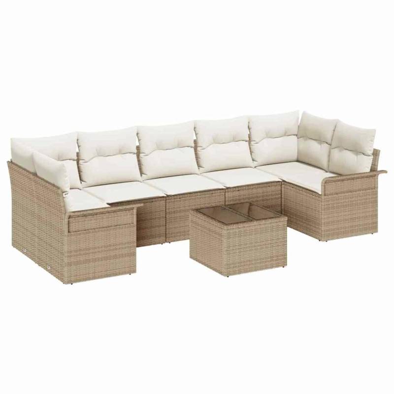vidaXL 8-Teiliges Garten Sofaset mit Kissen in Beige Poly Rattan 3345281 vidaXL 8-Teiliges Garten Sofaset mit Kissen in Beige Poly Rattan 3345281 von VIDAXL