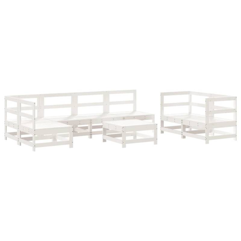 vidaXL 8-Tlg Garten-Lounge-Set Weiß Massivholz Kiefer 3186453 vidaXL 8-Tlg Garten-Lounge-Set Weiß Massivholz Kiefer 3186453 von VIDAXL
