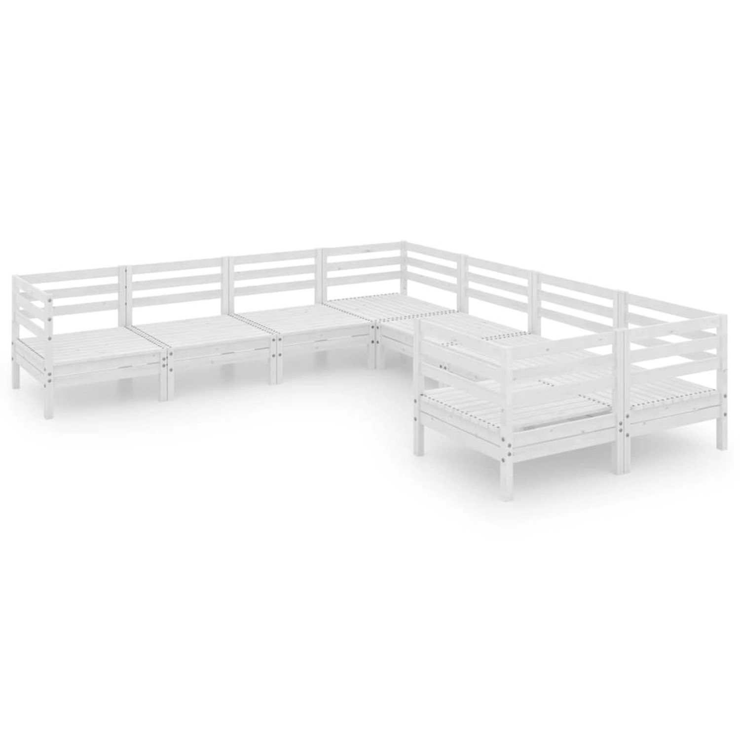 vidaXL 8-tlg Garten-Lounge-Set Massivholz Kiefer Weiß Modell 17 vidaXL 8-tlg Garten-Lounge-Set Massivholz Kiefer Weiß Modell 17 von VIDAXL