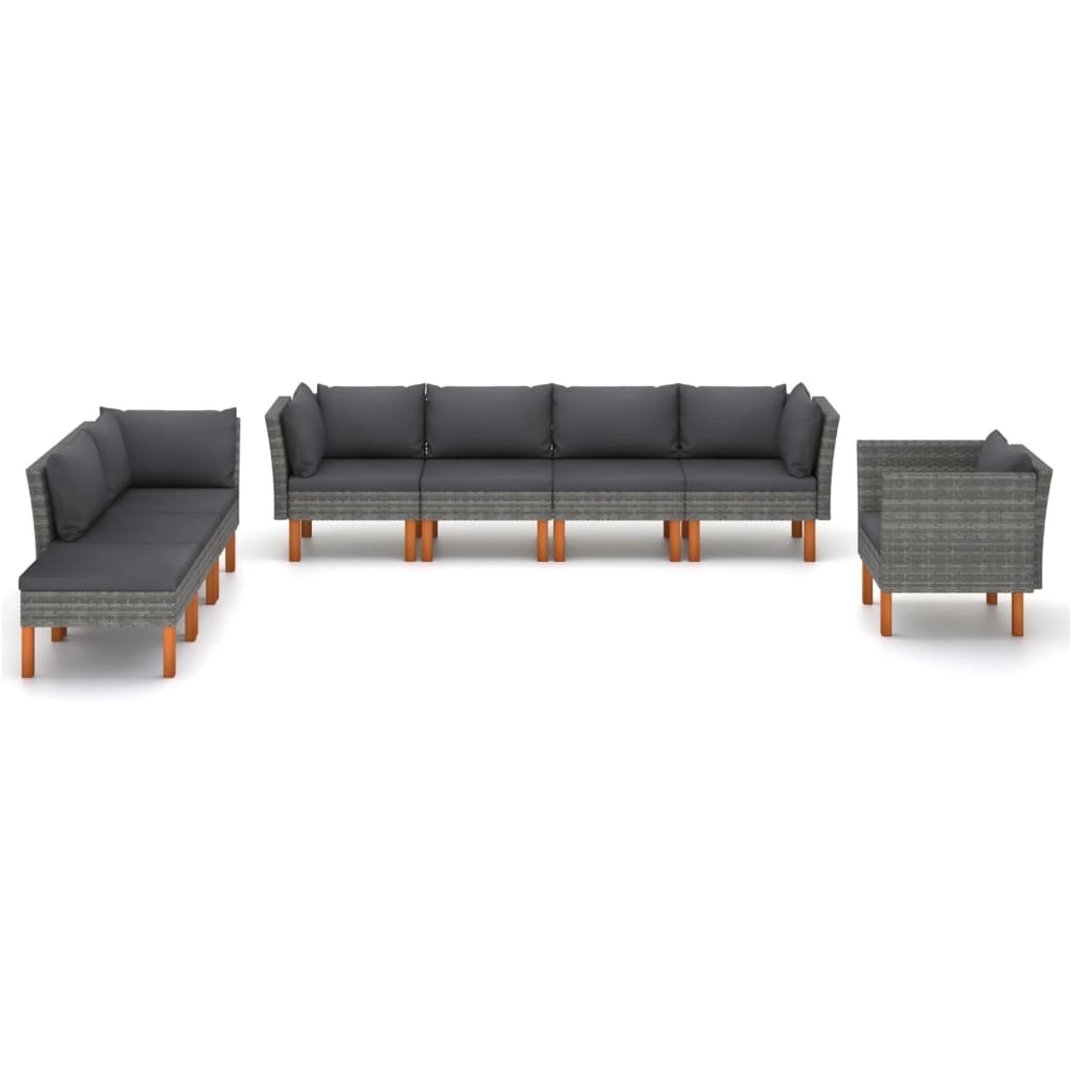 vidaXL 8-tlg Garten-Lounge-Set Poly Rattan und Eukalyptusholz Grau vidaXL 8-tlg Garten-Lounge-Set Poly Rattan und Eukalyptusholz Grau von VIDAXL