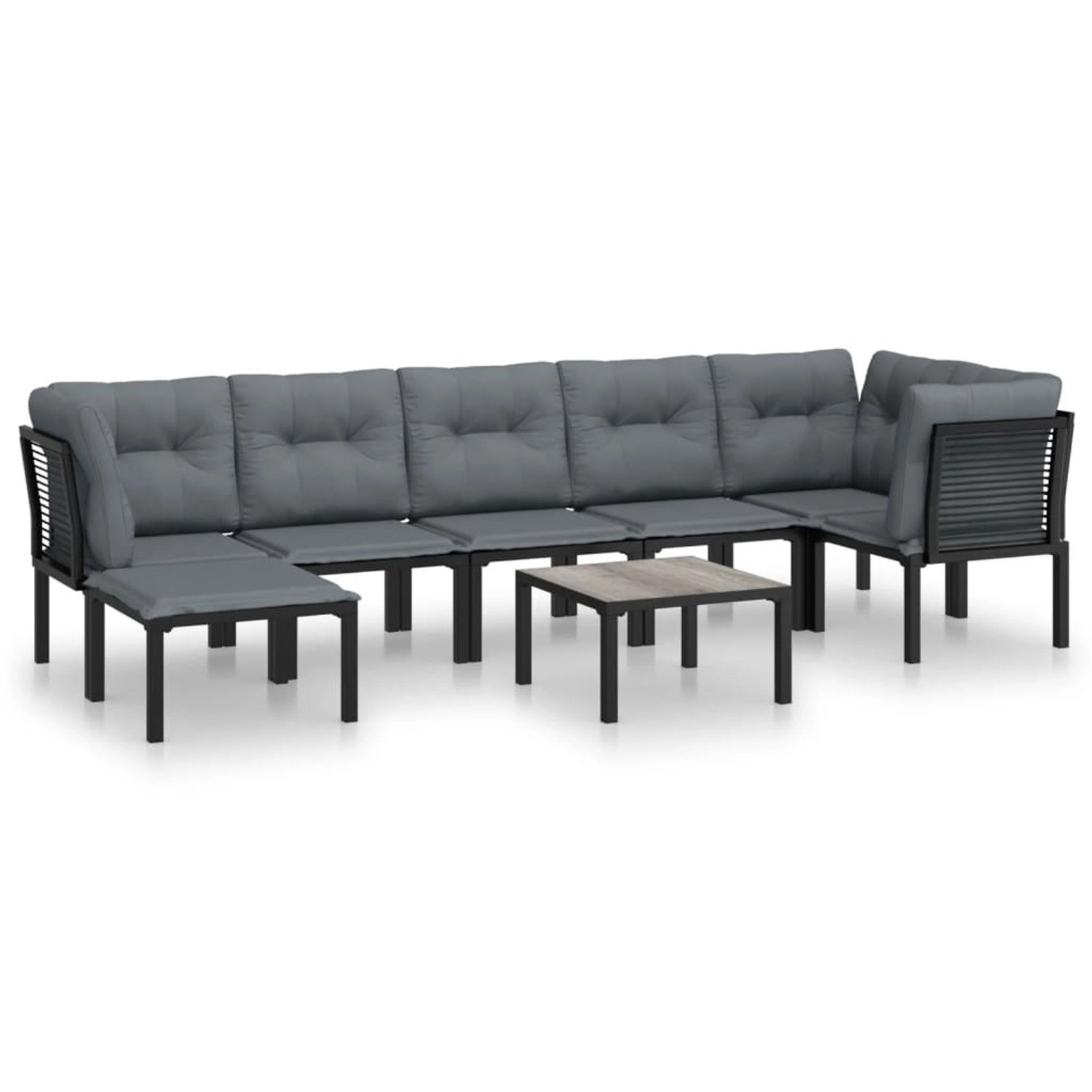 vidaXL 8-tlg Garten-Lounge-Set Schwarz und Grau Poly Rattan Modell 1 vidaXL 8-tlg Garten-Lounge-Set Schwarz und Grau Poly Rattan Modell 1 von VIDAXL