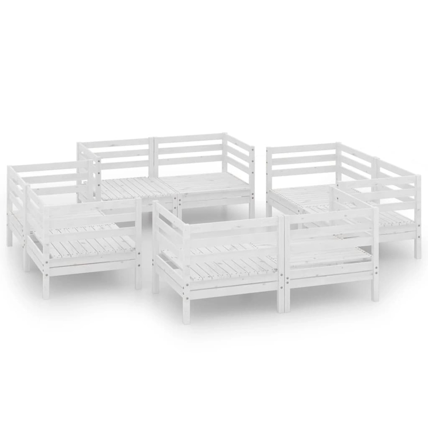 vidaXL 8-tlg Garten-Lounge-Set Weiß Kiefer Massivholz Modell 26 vidaXL 8-tlg Garten-Lounge-Set Weiß Kiefer Massivholz Modell 26 von VIDAXL