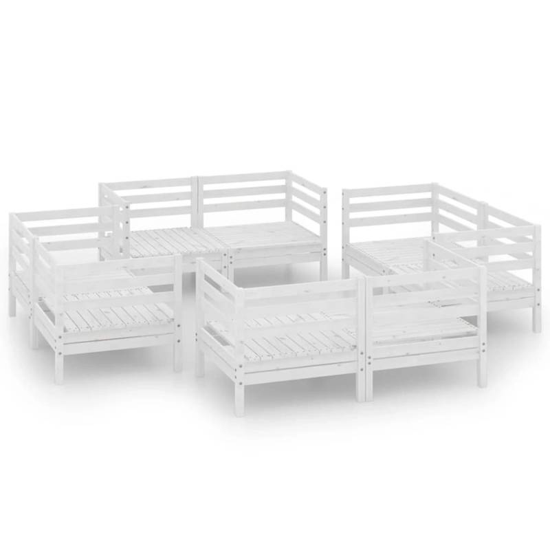 vidaXL 8-tlg Garten-Lounge-Set Weiß Kiefer Massivholz Modell 26 von VIDAXL