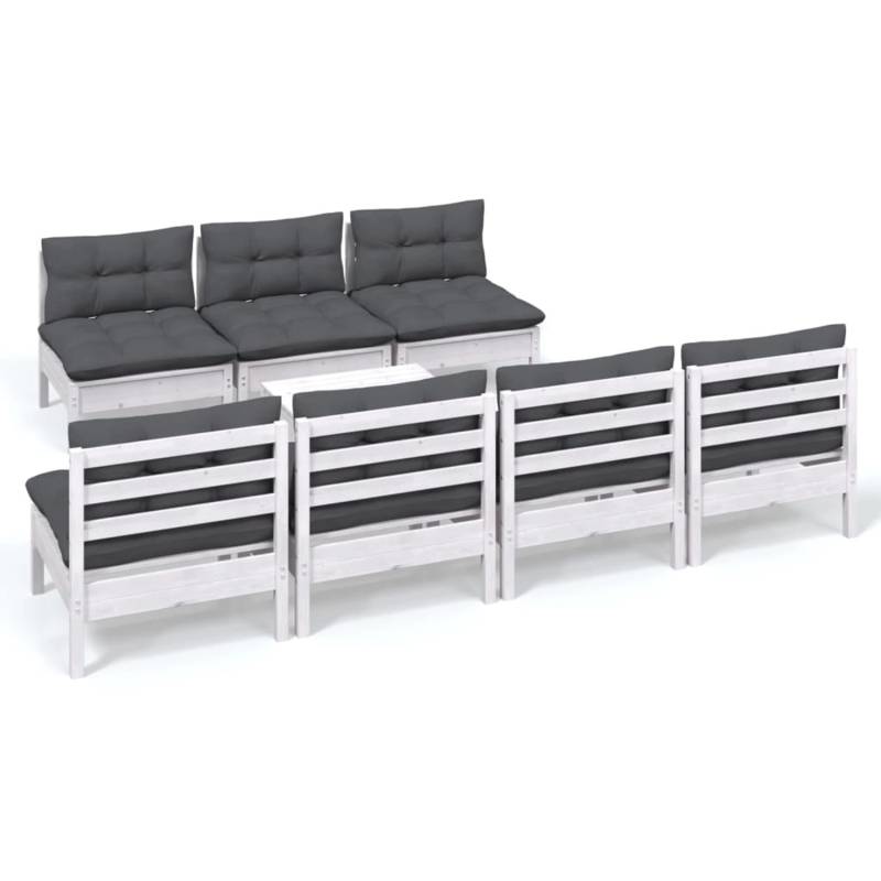vidaXL 8-tlg Garten-Lounge-Set mit Anthrazit Kissen Kiefernholz Modell 7 von VIDAXL