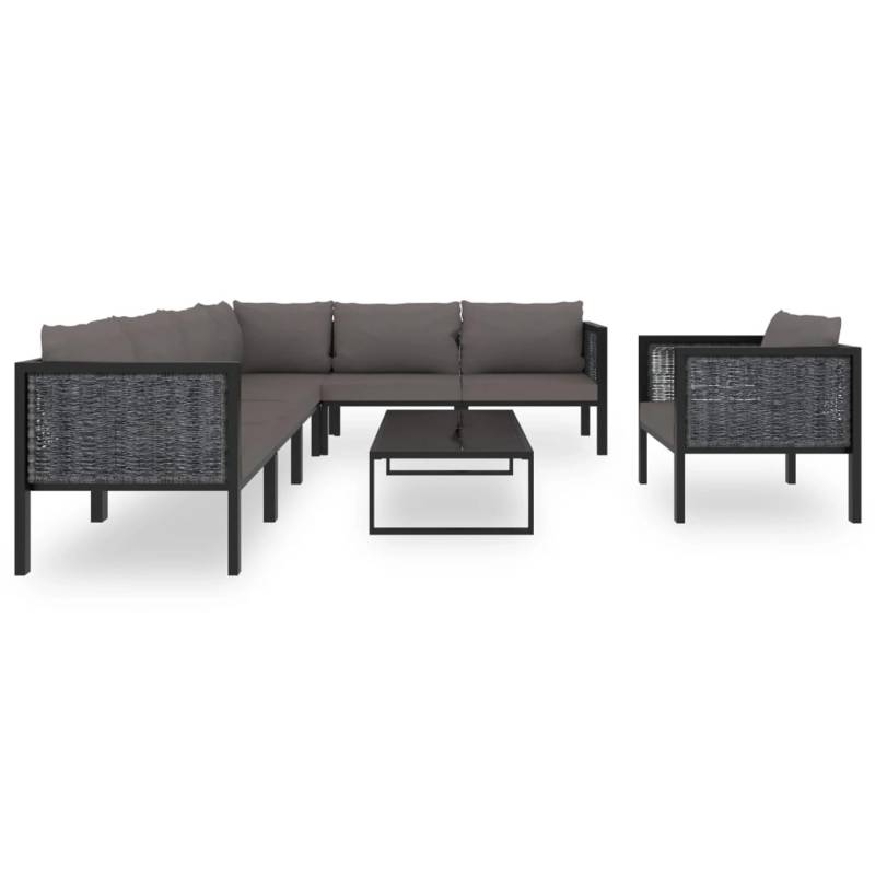 vidaXL 8-tlg Garten-Lounge-Set mit Auflagen Poly Rattan Anthrazit Modell 1 von VIDAXL