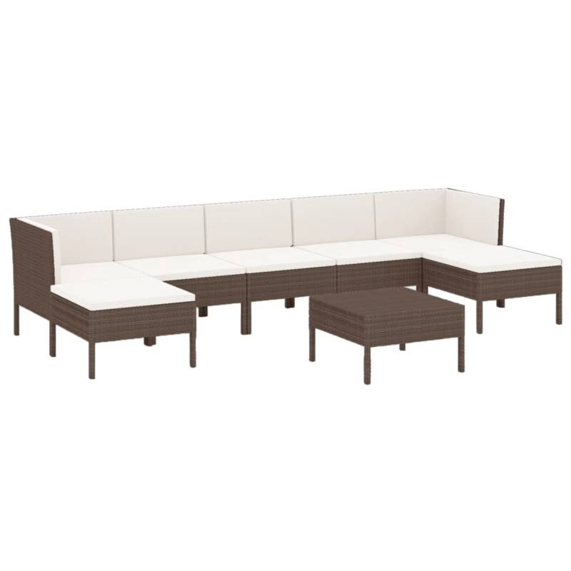 vidaXL 8-tlg Garten-Lounge-Set mit Auflagen Poly Rattan Braun Modell 17 von VIDAXL