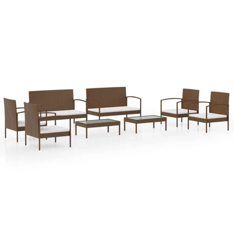 vidaXL 8-tlg Garten-Lounge-Set mit Auflagen Poly Rattan Braun Modell 28 von VIDAXL