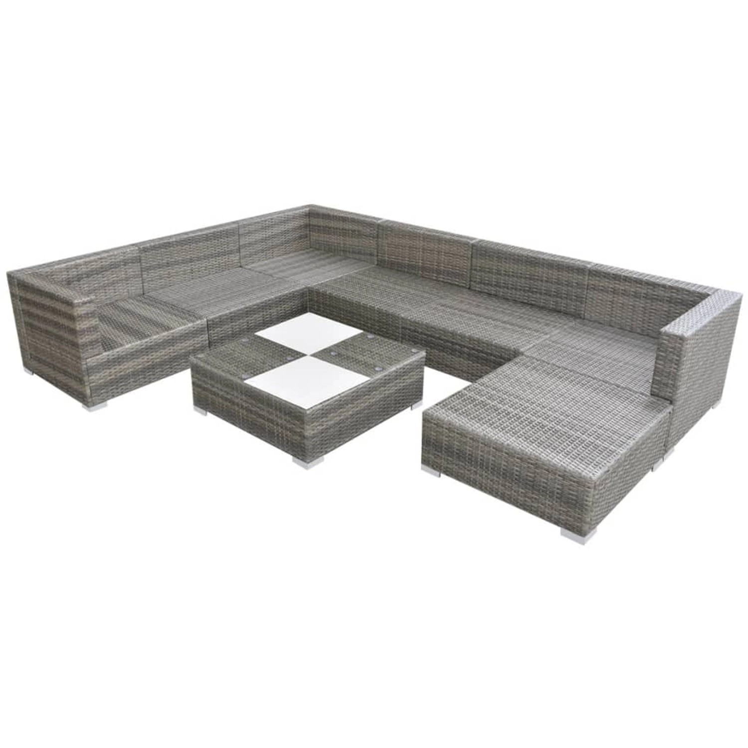 vidaXL 8-tlg Garten-Lounge-Set mit Auflagen Poly Rattan Grau Modell 2 vidaXL 8-tlg Garten-Lounge-Set mit Auflagen Poly Rattan Grau Modell 2 von VIDAXL