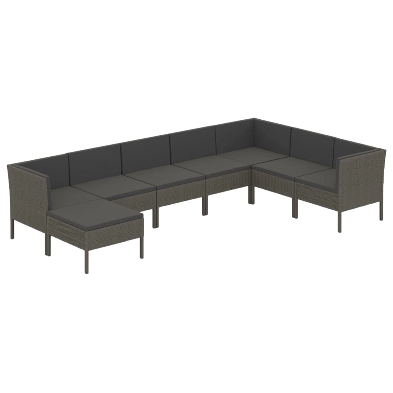 vidaXL 8-tlg Garten-Lounge-Set mit Auflagen Poly Rattan Grau Modell 22 vidaXL 8-tlg Garten-Lounge-Set mit Auflagen Poly Rattan Grau Modell 22 von VIDAXL