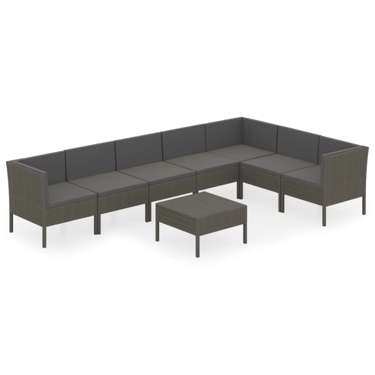 vidaXL 8-tlg Garten-Lounge-Set mit Auflagen Poly Rattan Grau Modell 23 vidaXL 8-tlg Garten-Lounge-Set mit Auflagen Poly Rattan Grau Modell 23 von VIDAXL