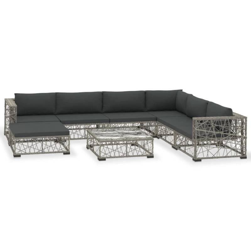 vidaXL 8-tlg Garten-Lounge-Set mit Auflagen Poly Rattan Grau Modell 8 von VIDAXL