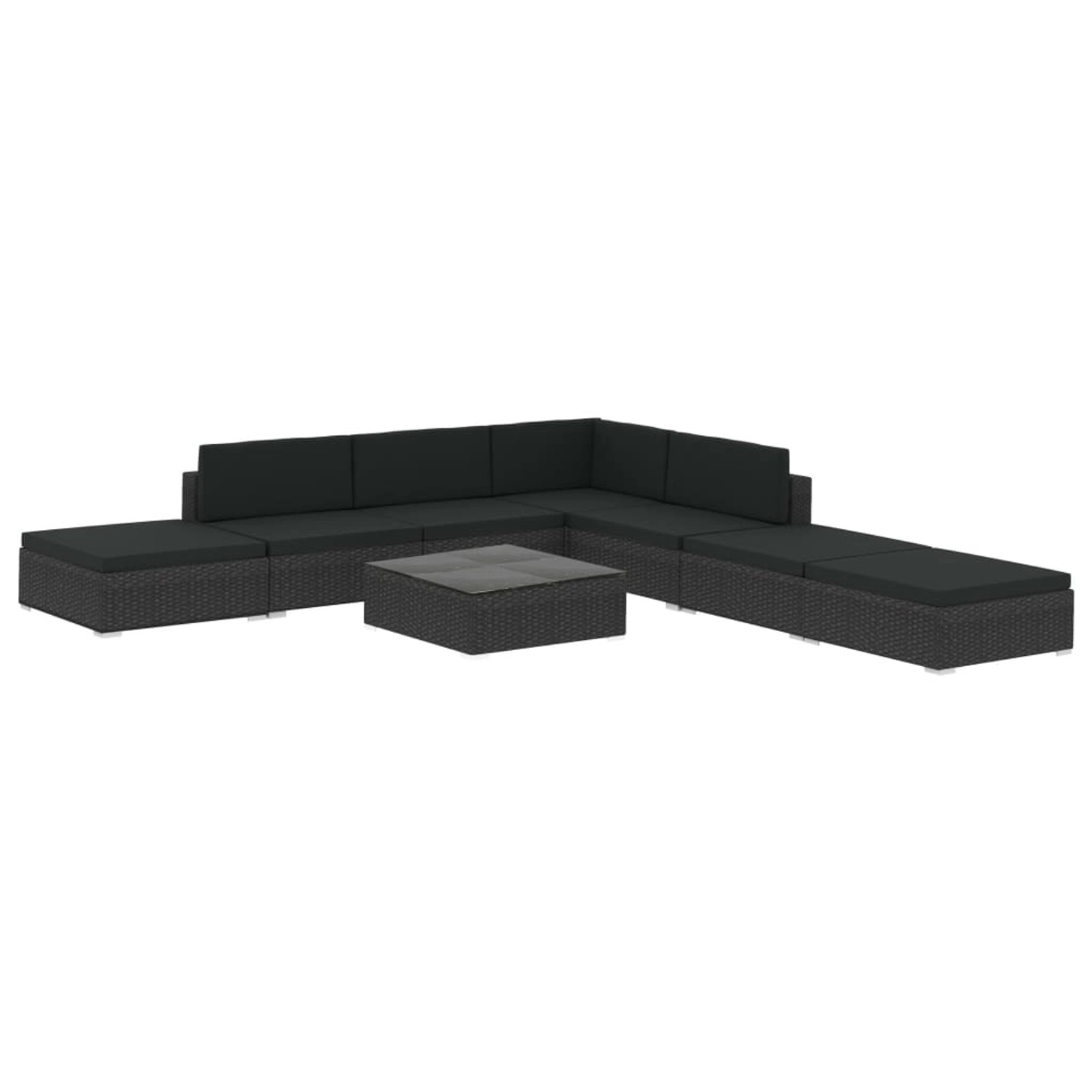 vidaXL 8-tlg Garten-Lounge-Set mit Auflagen Poly Rattan Schwarz Modell 11 vidaXL 8-tlg Garten-Lounge-Set mit Auflagen Poly Rattan Schwarz Modell 11 von VIDAXL