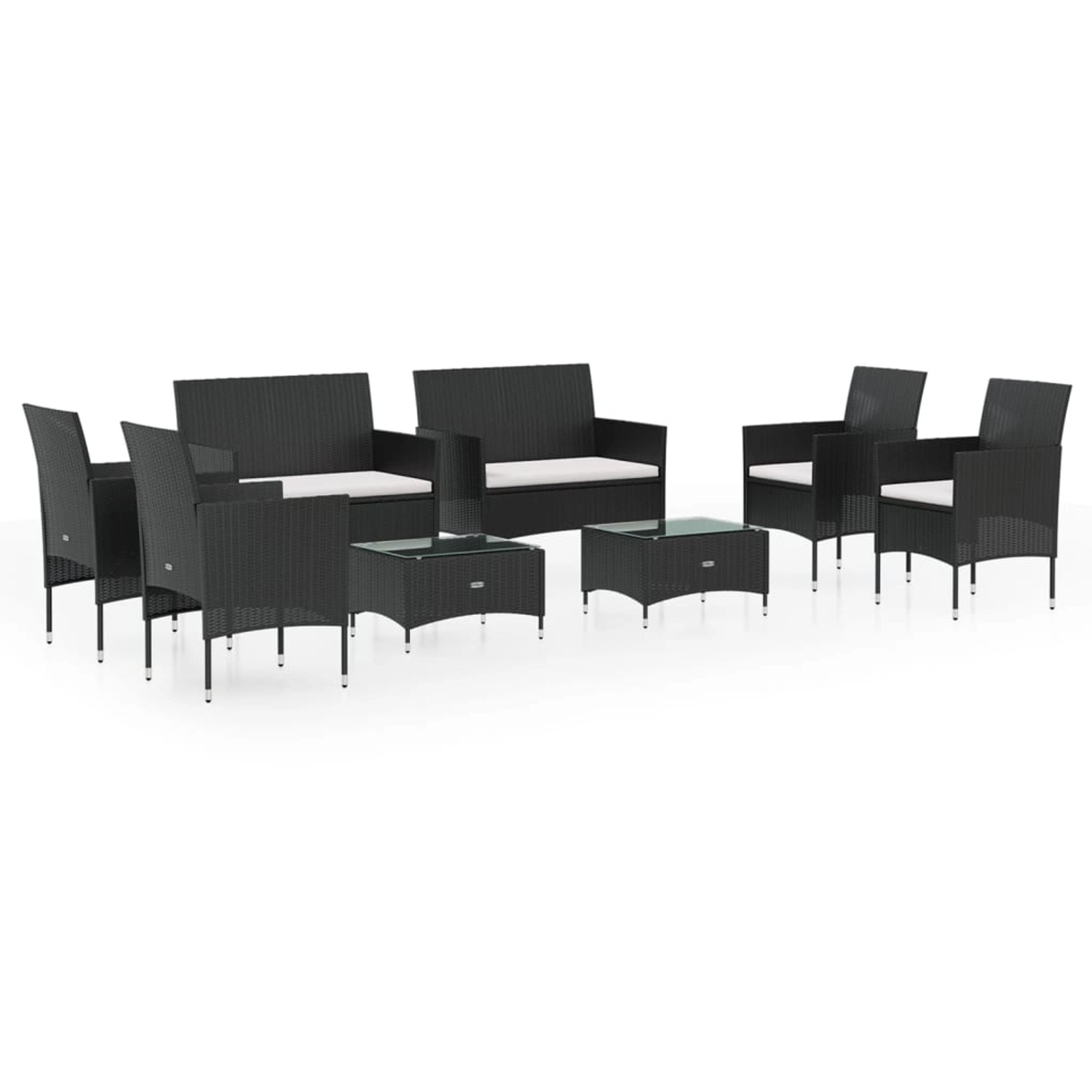 vidaXL 8-tlg Garten-Lounge-Set mit Auflagen Poly Rattan Schwarz Modell 51 vidaXL 8-tlg Garten-Lounge-Set mit Auflagen Poly Rattan Schwarz Modell 51 von VIDAXL