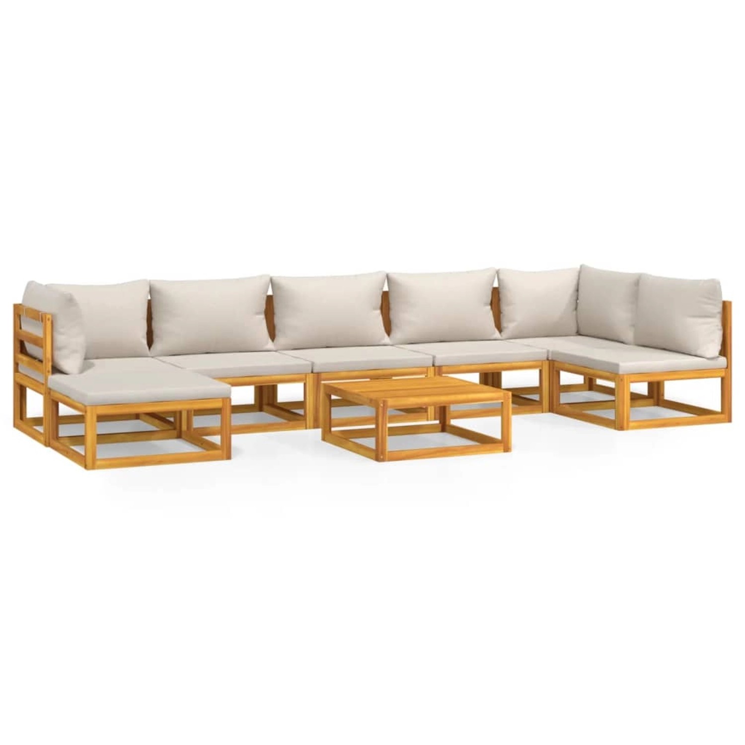 vidaXL 8-tlg Garten-Lounge-Set mit Hellgrauen Kissen Massivholz Modell 1 vidaXL 8-tlg Garten-Lounge-Set mit Hellgrauen Kissen Massivholz Modell 1 von VIDAXL