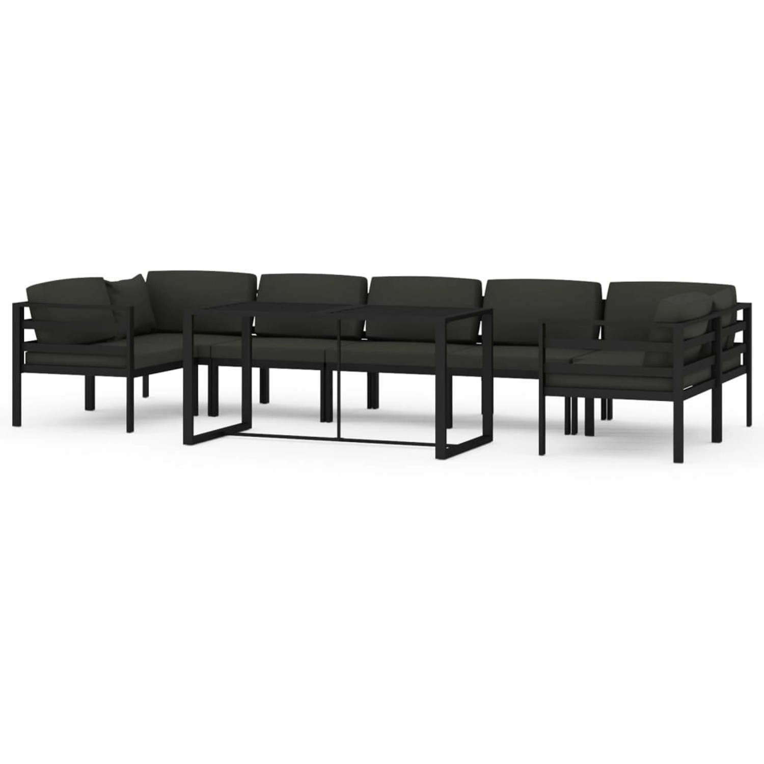 vidaXL 8-tlg Garten-Lounge-Set mit Kissen Aluminium Anthrazit Modell 8 vidaXL 8-tlg Garten-Lounge-Set mit Kissen Aluminium Anthrazit Modell 8 von VIDAXL