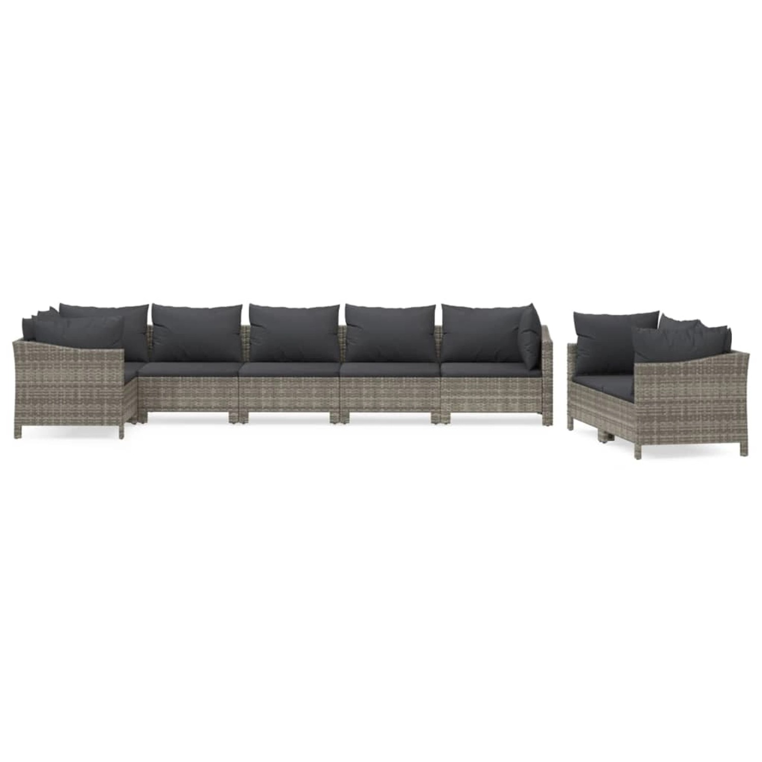 vidaXL 8-tlg Garten-Lounge-Set mit Kissen Grau Poly Rattan Modell 49 vidaXL 8-tlg Garten-Lounge-Set mit Kissen Grau Poly Rattan Modell 49 von VIDAXL