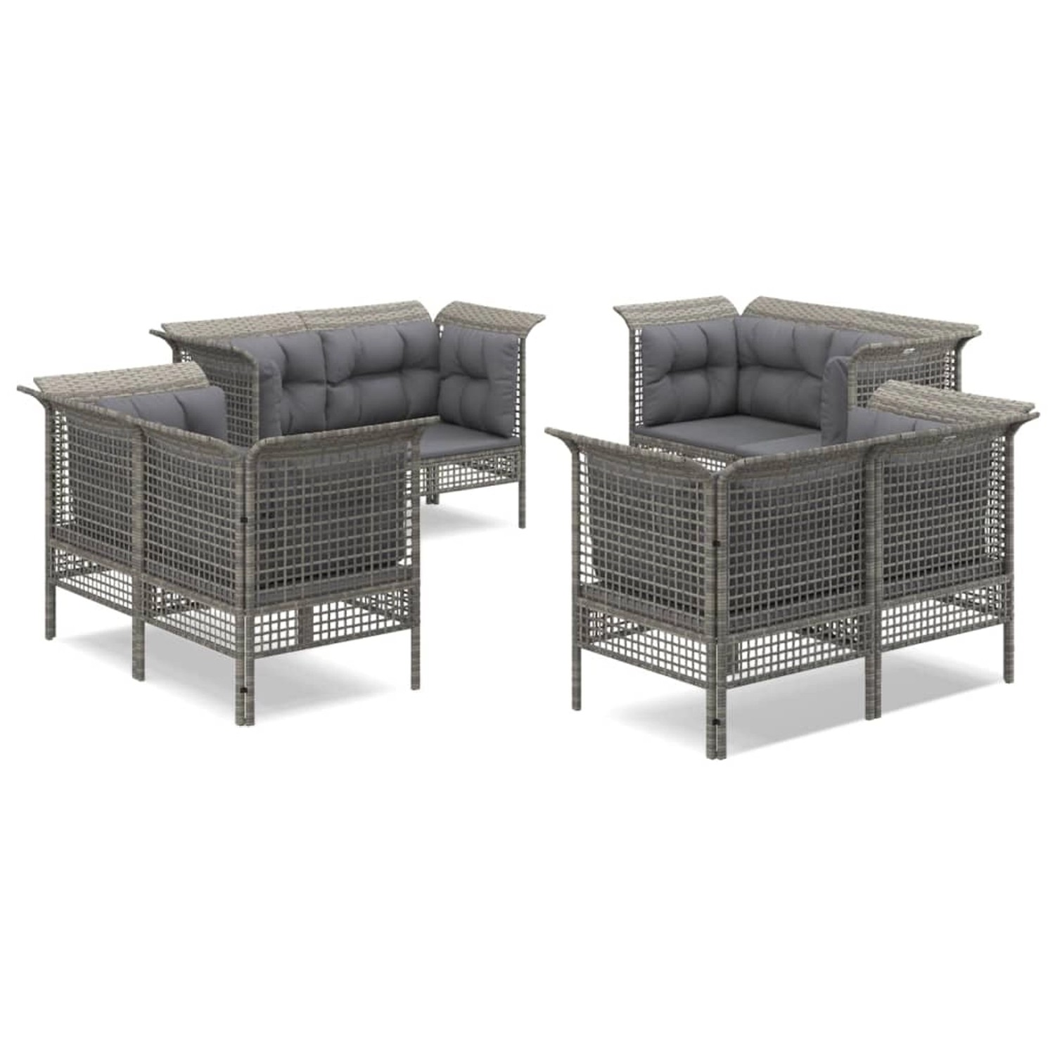 vidaXL 8-tlg Garten-Lounge-Set mit Kissen Grau Poly Rattan Modell 70 vidaXL 8-tlg Garten-Lounge-Set mit Kissen Grau Poly Rattan Modell 70 von VIDAXL