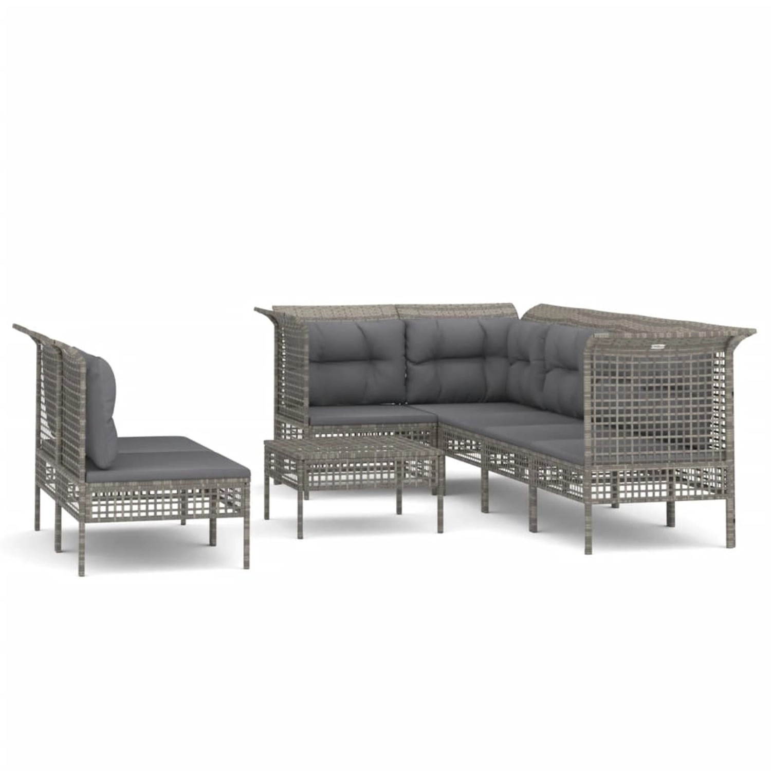 vidaXL 8-tlg Garten-Lounge-Set mit Kissen Grau Poly Rattan Modell 75 vidaXL 8-tlg Garten-Lounge-Set mit Kissen Grau Poly Rattan Modell 75 von VIDAXL