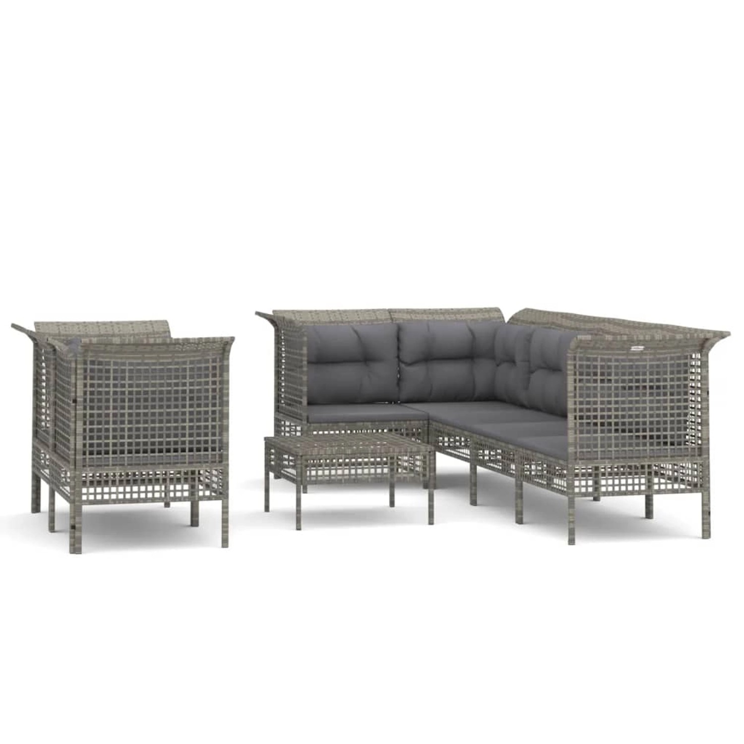 vidaXL 8-tlg Garten-Lounge-Set mit Kissen Grau Poly Rattan Modell 79 vidaXL 8-tlg Garten-Lounge-Set mit Kissen Grau Poly Rattan Modell 79 von VIDAXL