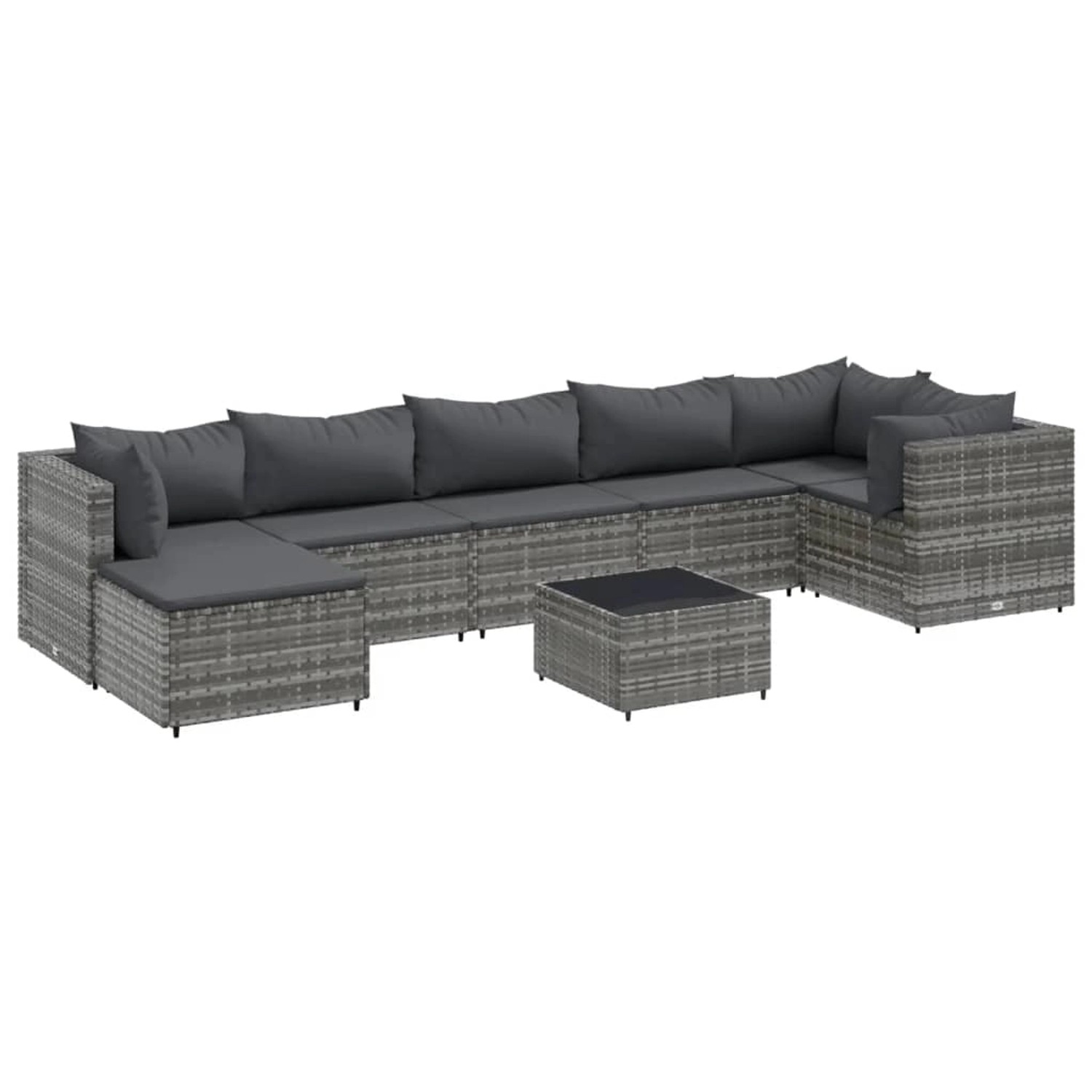 vidaXL 8-tlg Garten-Lounge-Set mit Kissen Grau Poly Rattan Modell 81 vidaXL 8-tlg Garten-Lounge-Set mit Kissen Grau Poly Rattan Modell 81 von VIDAXL