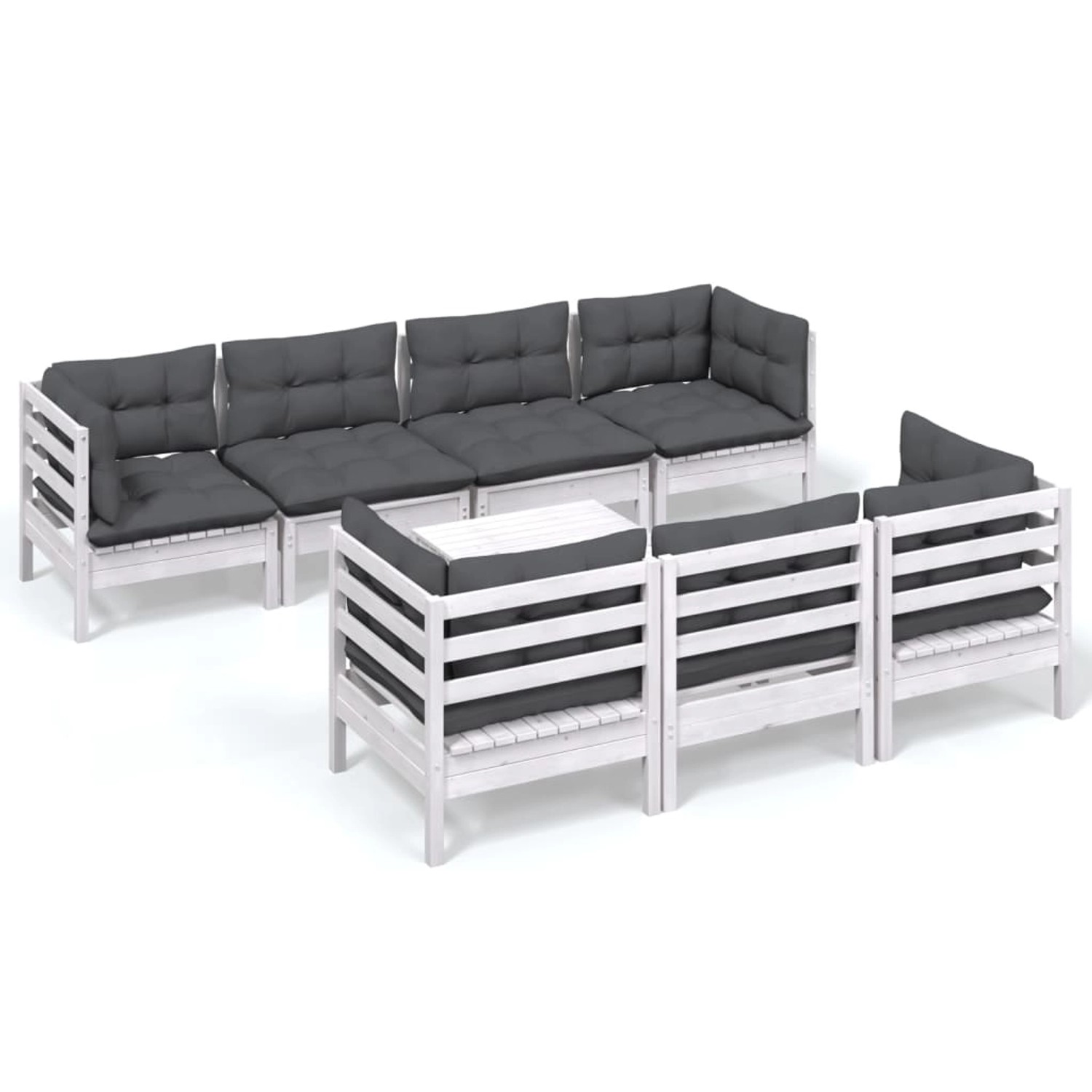 vidaXL 8-tlg Garten-Lounge-Set mit Kissen Kiefer Massivholz Modell 120 vidaXL 8-tlg Garten-Lounge-Set mit Kissen Kiefer Massivholz Modell 120 von VIDAXL
