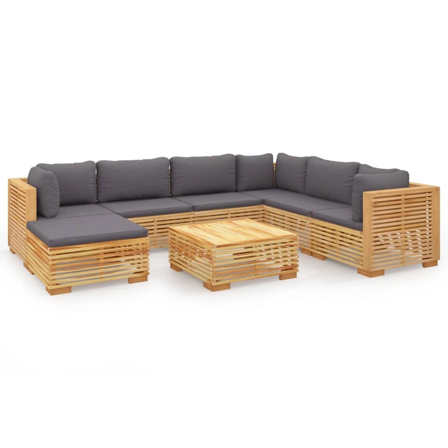 vidaXL 8-tlg Garten-Lounge-Set mit Kissen Massivholz Teak Modell 1 vidaXL 8-tlg Garten-Lounge-Set mit Kissen Massivholz Teak Modell 1 von VIDAXL