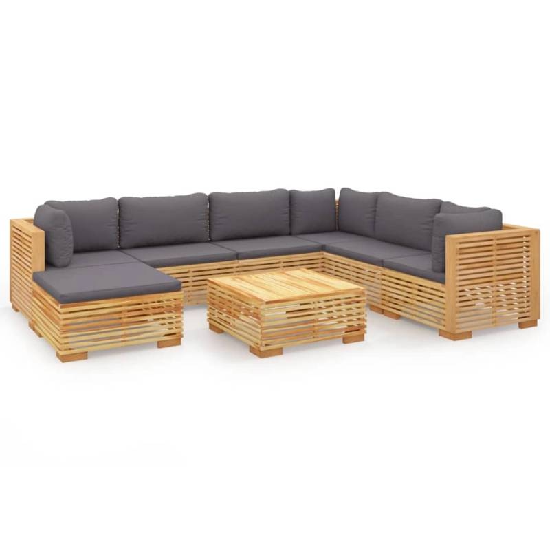 vidaXL 8-tlg Garten-Lounge-Set mit Kissen Massivholz Teak Modell 1 von VIDAXL