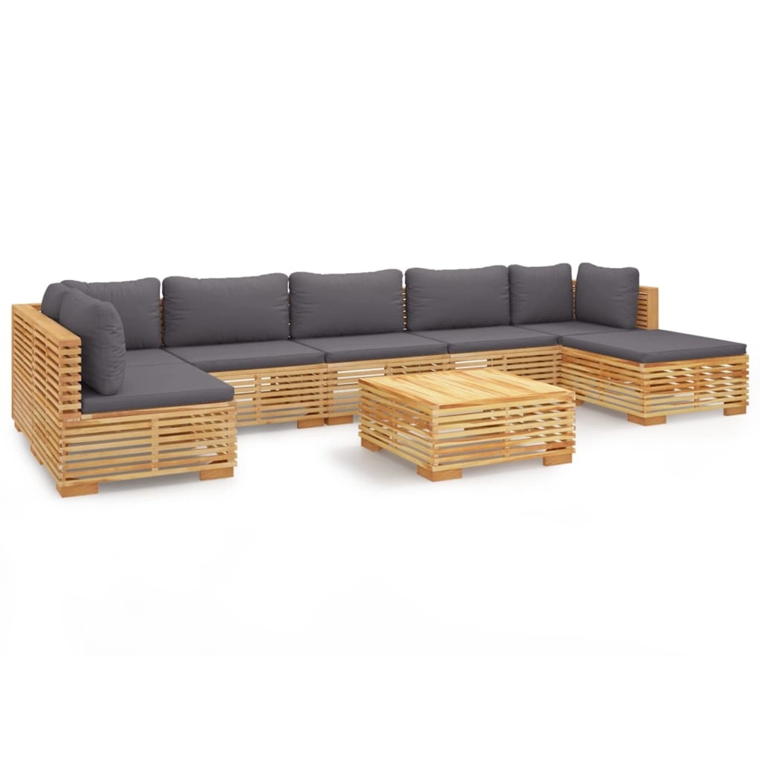 vidaXL 8-tlg Garten-Lounge-Set mit Kissen Massivholz Teak Modell 4 vidaXL 8-tlg Garten-Lounge-Set mit Kissen Massivholz Teak Modell 4 von VIDAXL