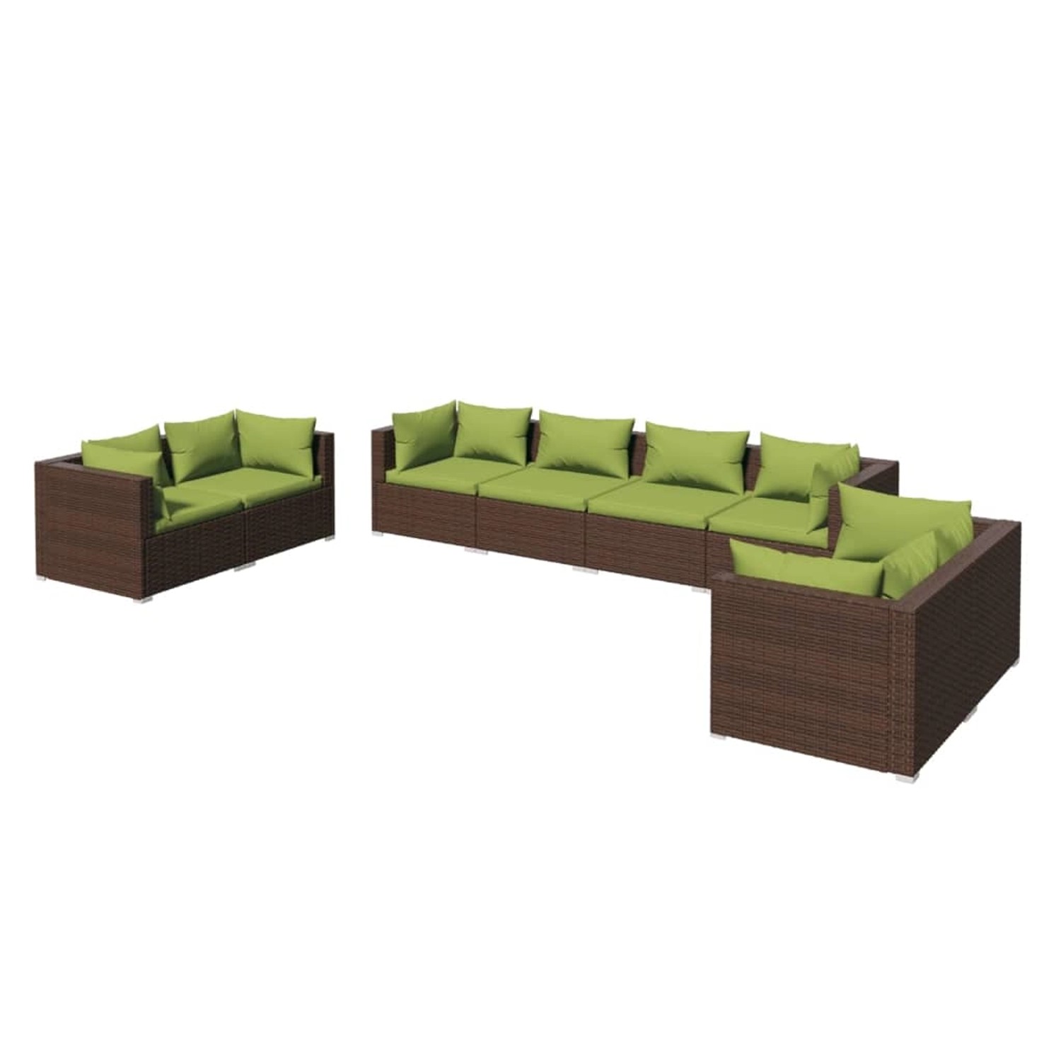 vidaXL 8-tlg Garten-Lounge-Set mit Kissen Poly Rattan Braun Modell 48 vidaXL 8-tlg Garten-Lounge-Set mit Kissen Poly Rattan Braun Modell 48 von VIDAXL