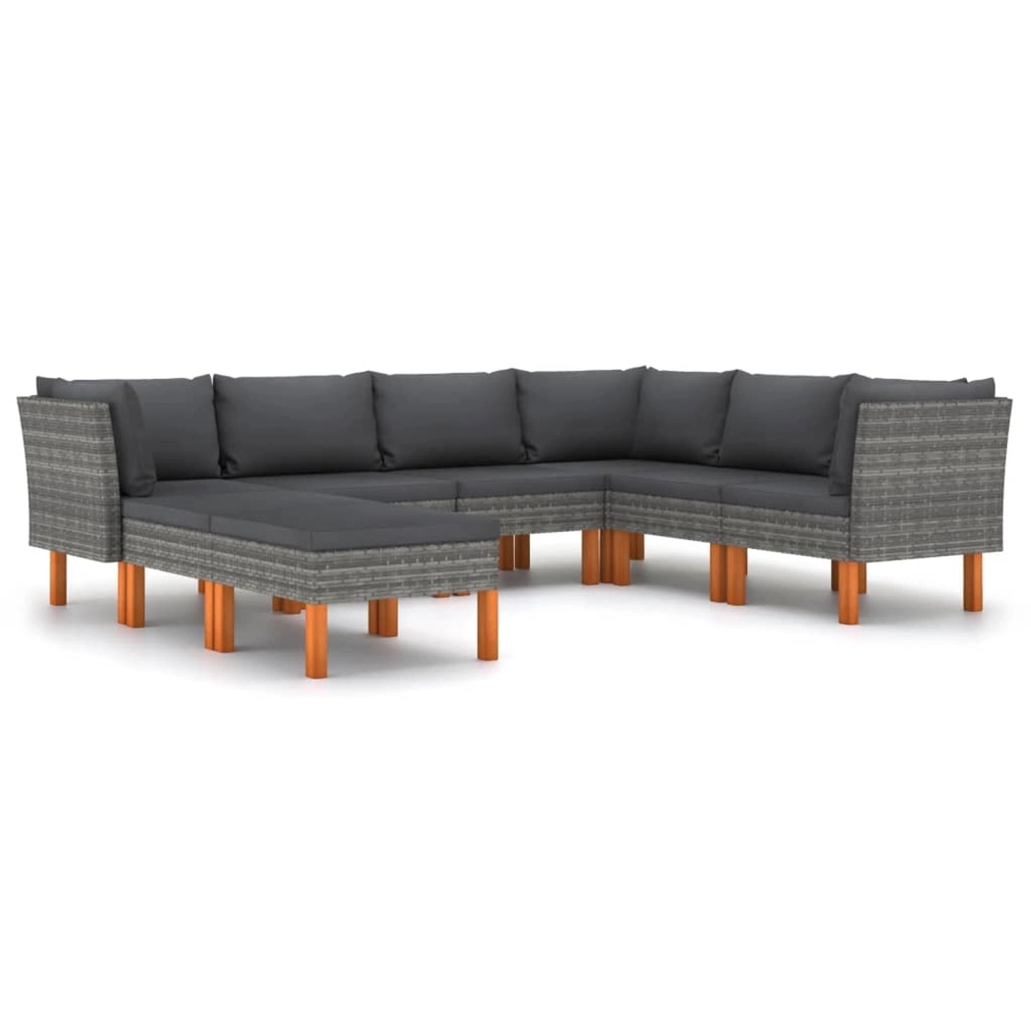 vidaXL 8-tlg Garten-Lounge-Set mit Kissen Poly Rattan Grau Modell 3 vidaXL 8-tlg Garten-Lounge-Set mit Kissen Poly Rattan Grau Modell 3 von VIDAXL