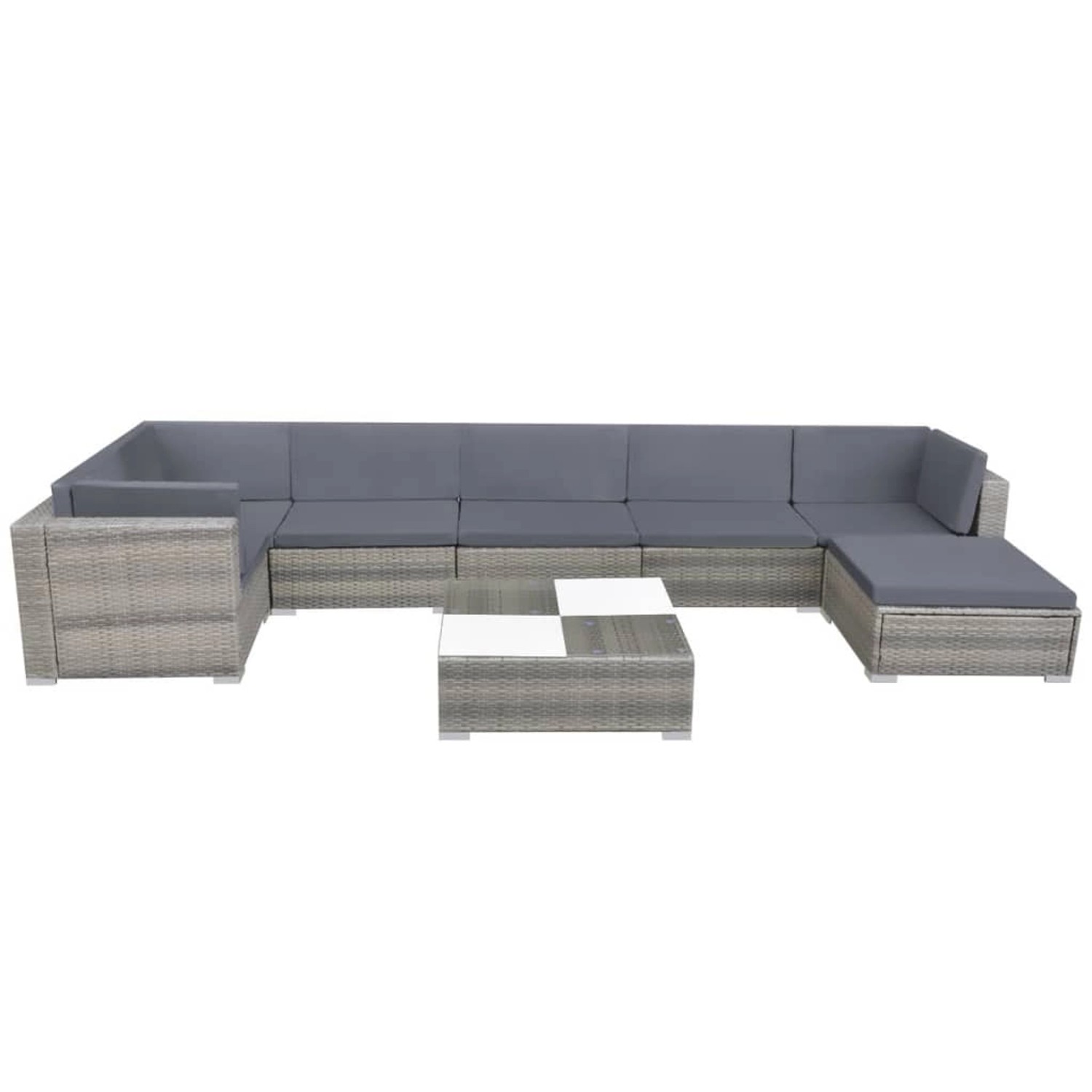 vidaXL 8-tlg Garten-Lounge-Set mit Kissen Poly Rattan Grau Modell 54 vidaXL 8-tlg Garten-Lounge-Set mit Kissen Poly Rattan Grau Modell 54 von VIDAXL