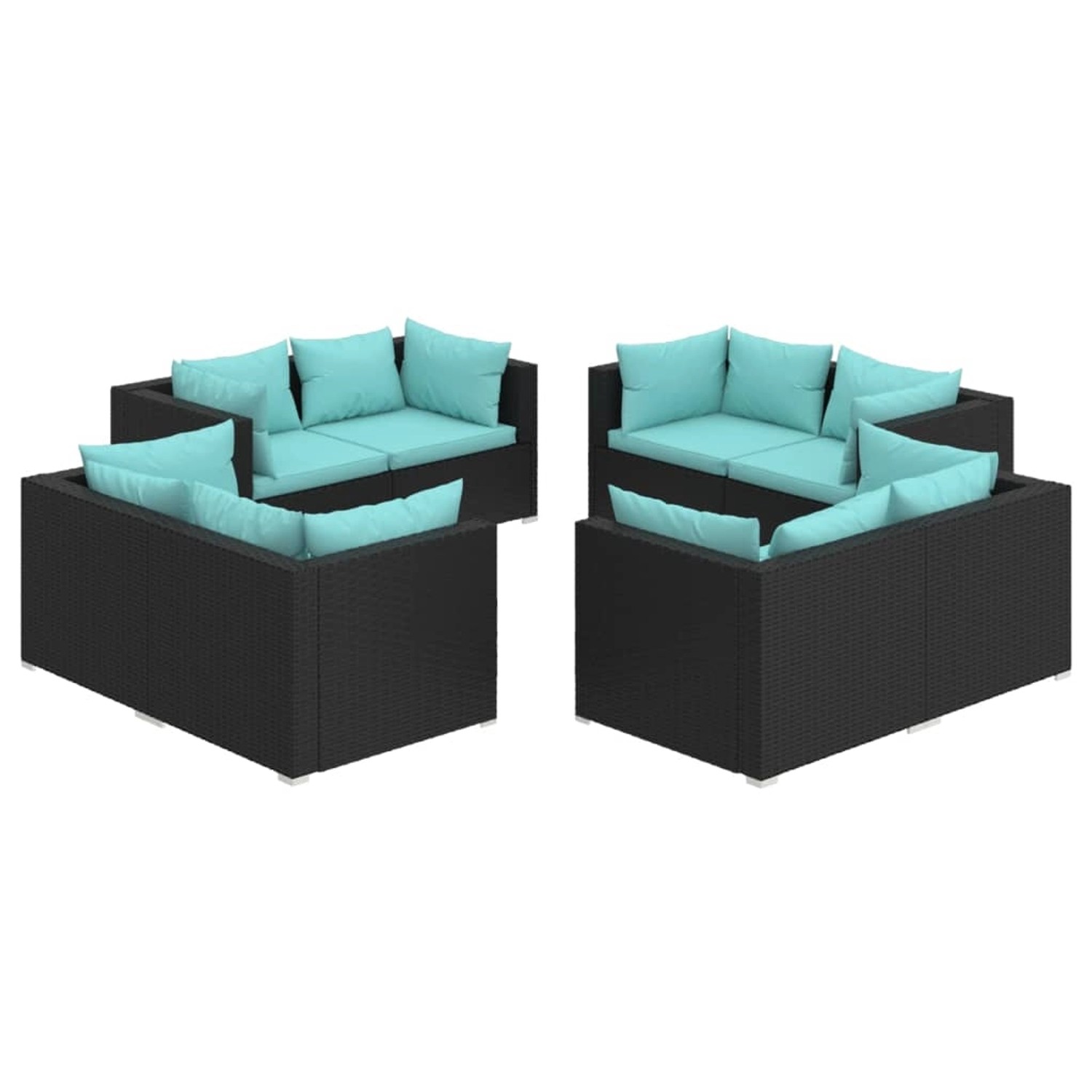 vidaXL 8-tlg Garten-Lounge-Set mit Kissen Poly Rattan Schwarz Modell 21 vidaXL 8-tlg Garten-Lounge-Set mit Kissen Poly Rattan Schwarz Modell 21 von VIDAXL