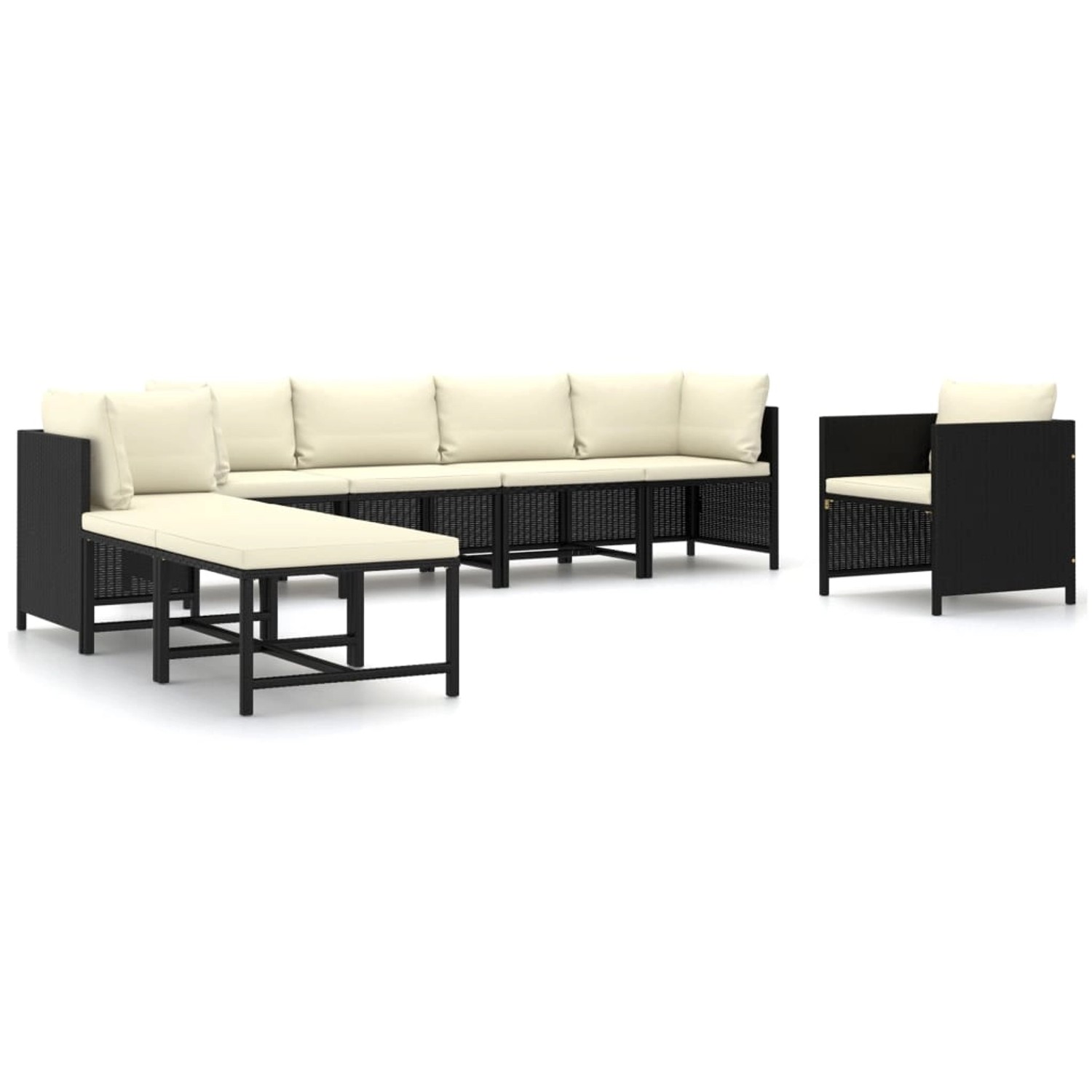 vidaXL 8-tlg Garten-Lounge-Set mit Kissen Poly Rattan Schwarz Modell 5 vidaXL 8-tlg Garten-Lounge-Set mit Kissen Poly Rattan Schwarz Modell 5 von VIDAXL