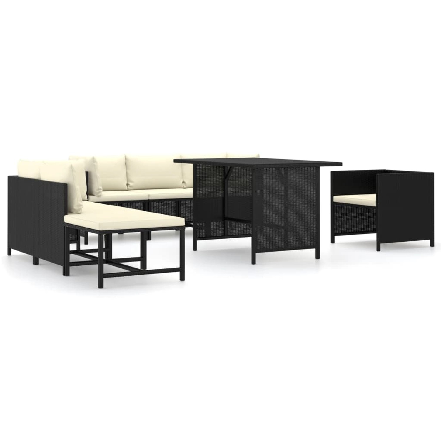 vidaXL 8-tlg Garten-Lounge-Set mit Kissen Poly Rattan Schwarz Modell 6 vidaXL 8-tlg Garten-Lounge-Set mit Kissen Poly Rattan Schwarz Modell 6 von VIDAXL