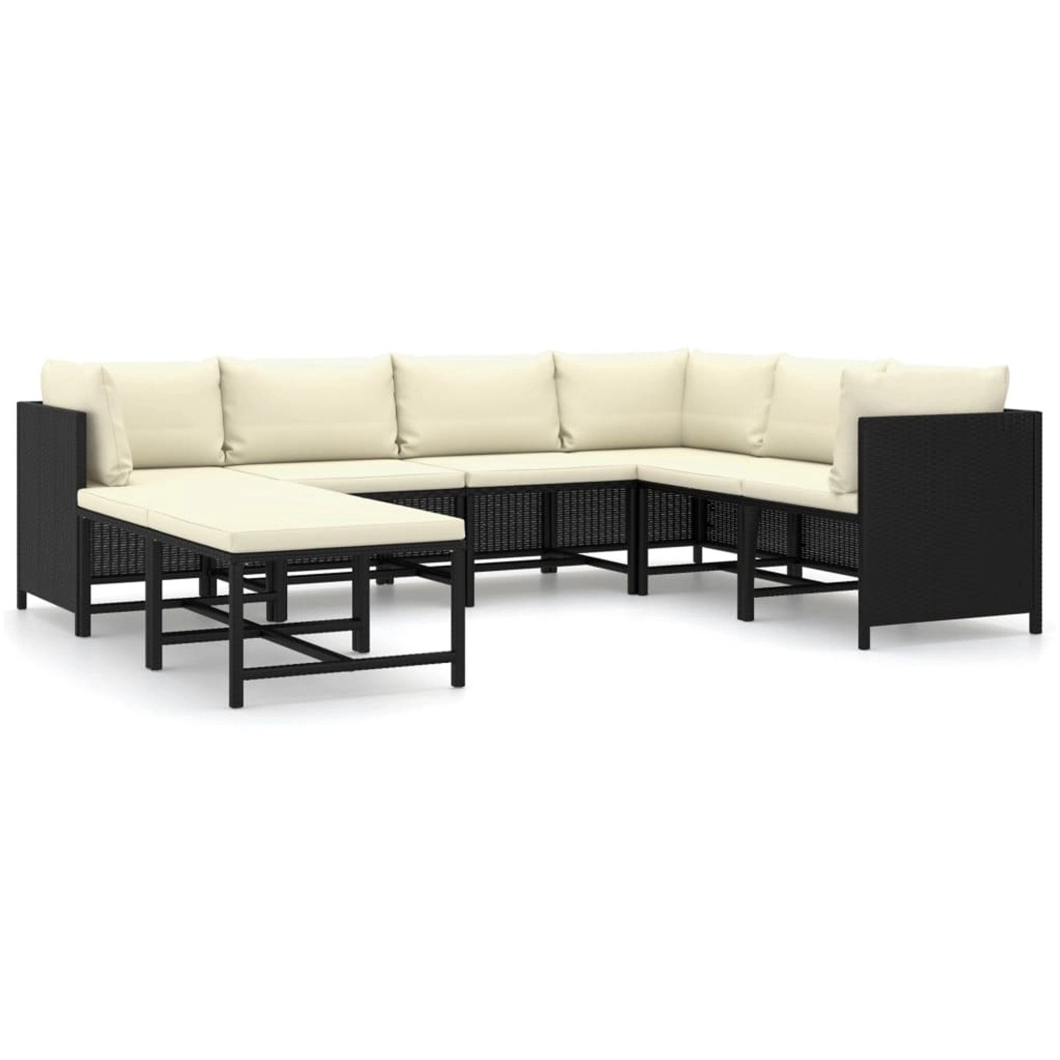 vidaXL 8-tlg Garten-Lounge-Set mit Kissen Poly Rattan Schwarz Modell 7 vidaXL 8-tlg Garten-Lounge-Set mit Kissen Poly Rattan Schwarz Modell 7 von VIDAXL