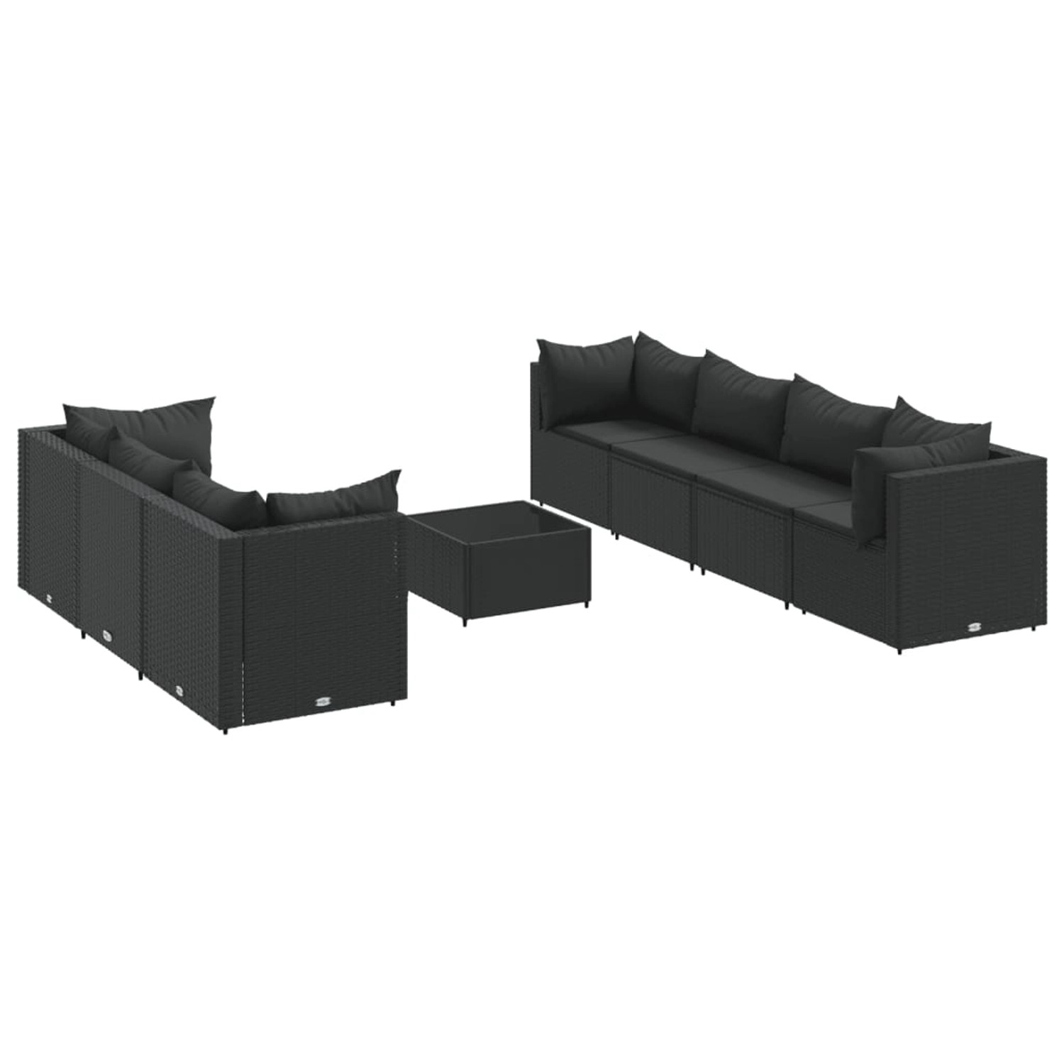 vidaXL 8-tlg Garten-Lounge-Set mit Kissen Schwarz Poly Rattan Modell 36 vidaXL 8-tlg Garten-Lounge-Set mit Kissen Schwarz Poly Rattan Modell 36 von VIDAXL