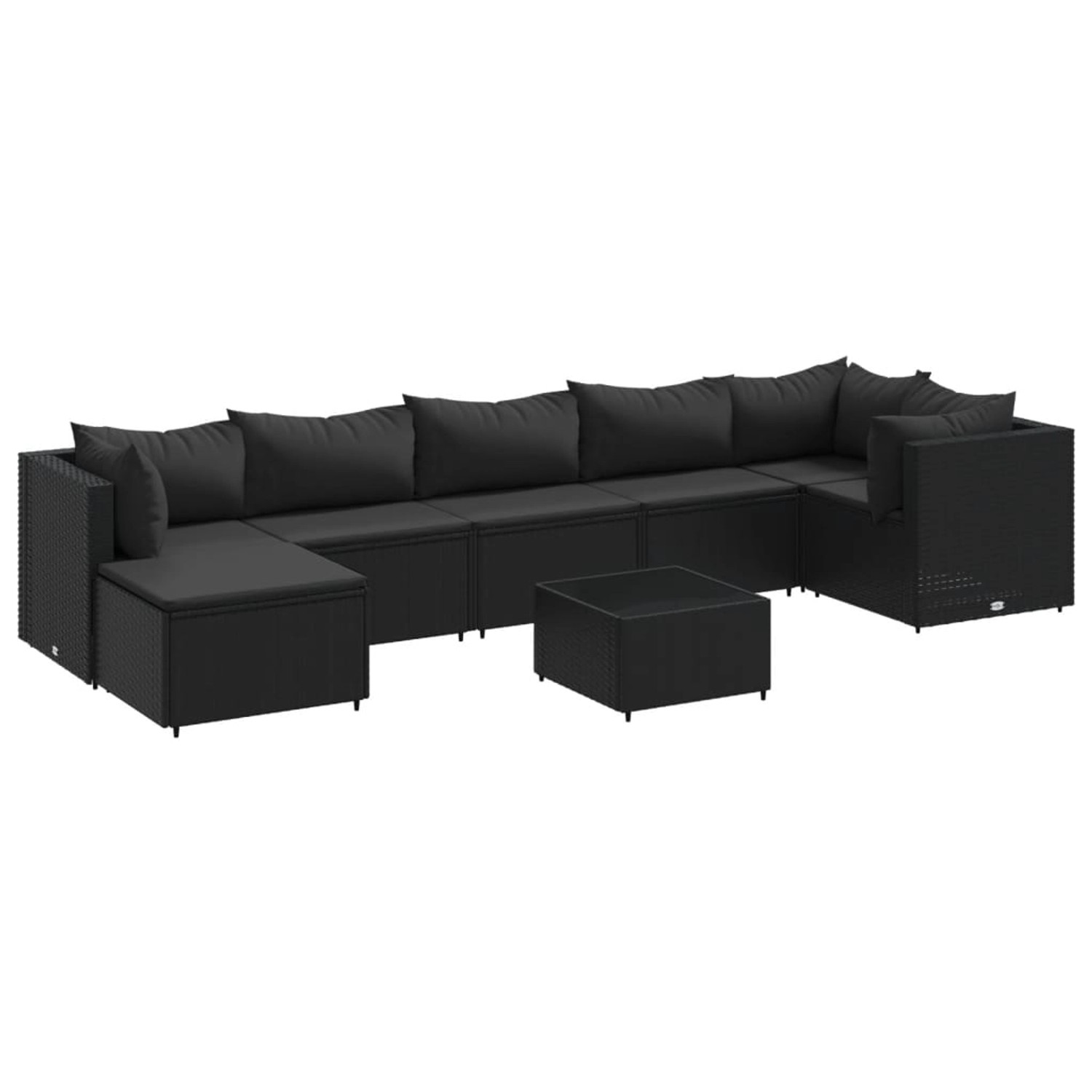 vidaXL 8-tlg Garten-Lounge-Set mit Kissen Schwarz Poly Rattan Modell 38 vidaXL 8-tlg Garten-Lounge-Set mit Kissen Schwarz Poly Rattan Modell 38 von VIDAXL