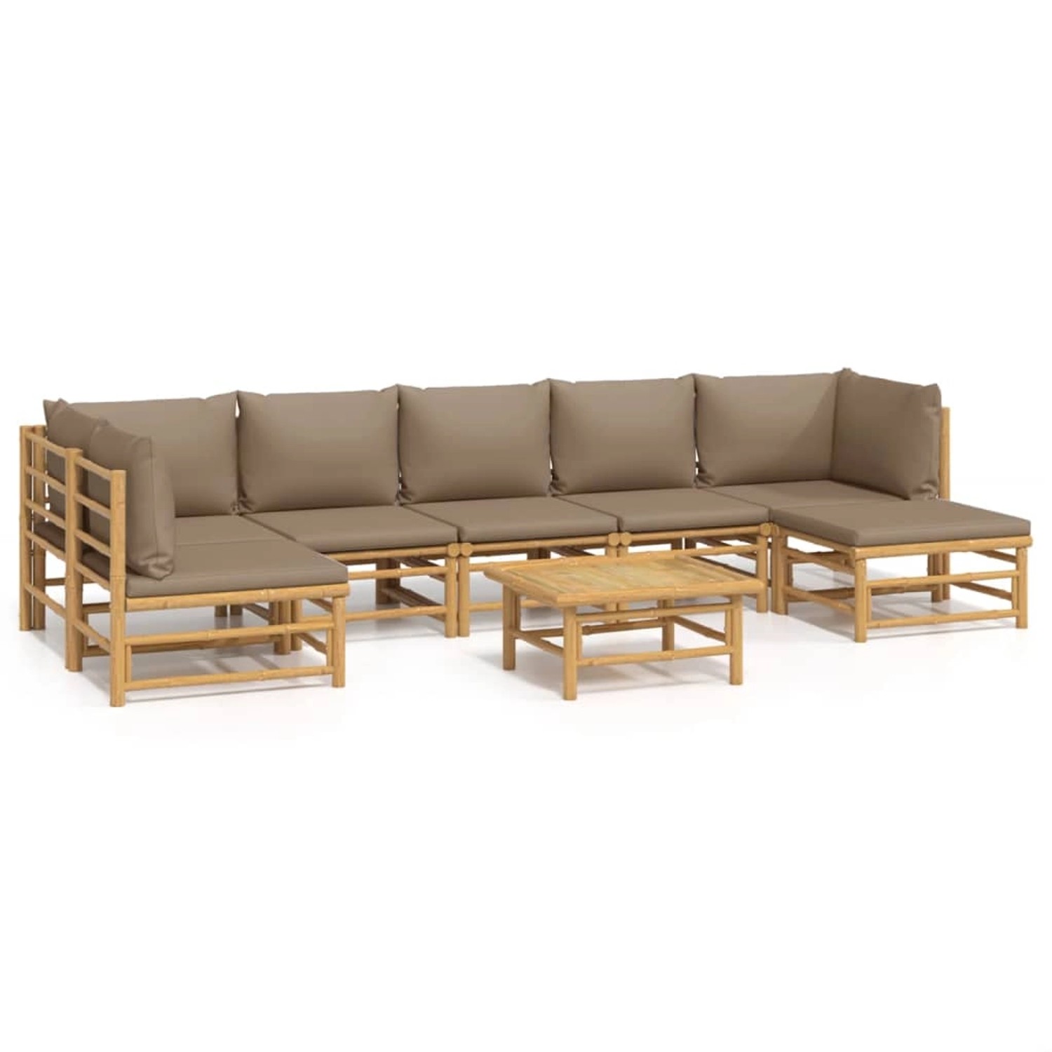 vidaXL 8-tlg Garten-Lounge-Set mit Kissen Taupe Bambus Modell 1 vidaXL 8-tlg Garten-Lounge-Set mit Kissen Taupe Bambus Modell 1 von VIDAXL