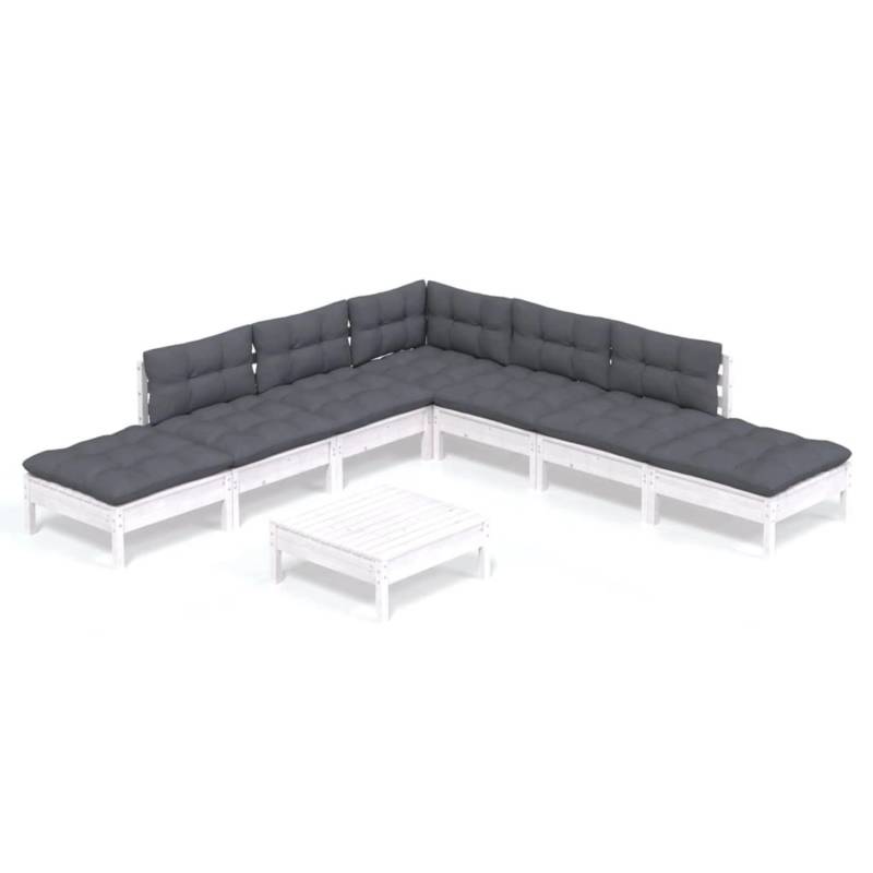 vidaXL 8-tlg Garten-Lounge-Set mit Kissen Weiß Kiefernholz Modell 1 von VIDAXL