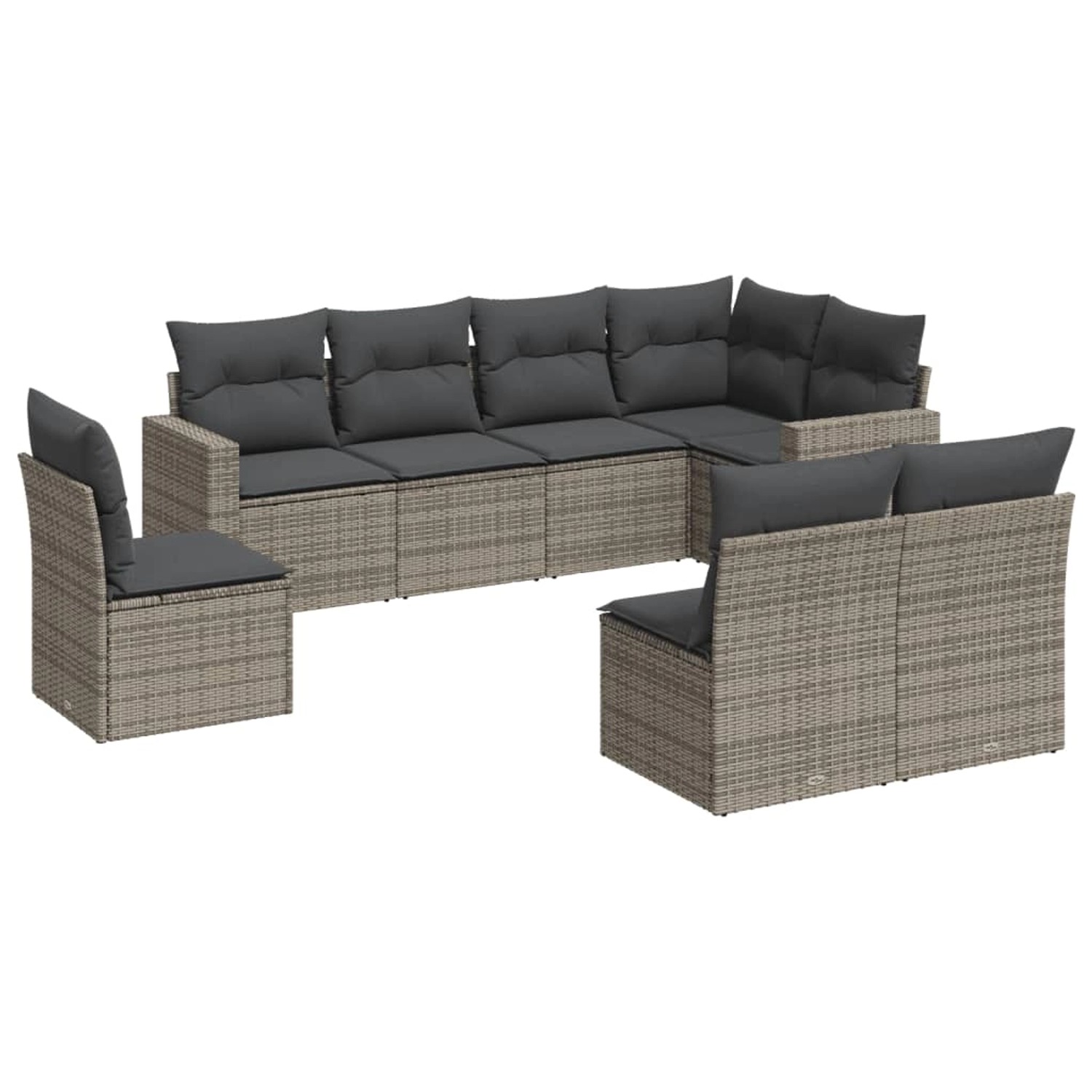 vidaXL 8-tlg Garten-Sofagarnitur mit Kissen Grau Poly Rattan Modell 12 vidaXL 8-tlg Garten-Sofagarnitur mit Kissen Grau Poly Rattan Modell 12 von VIDAXL