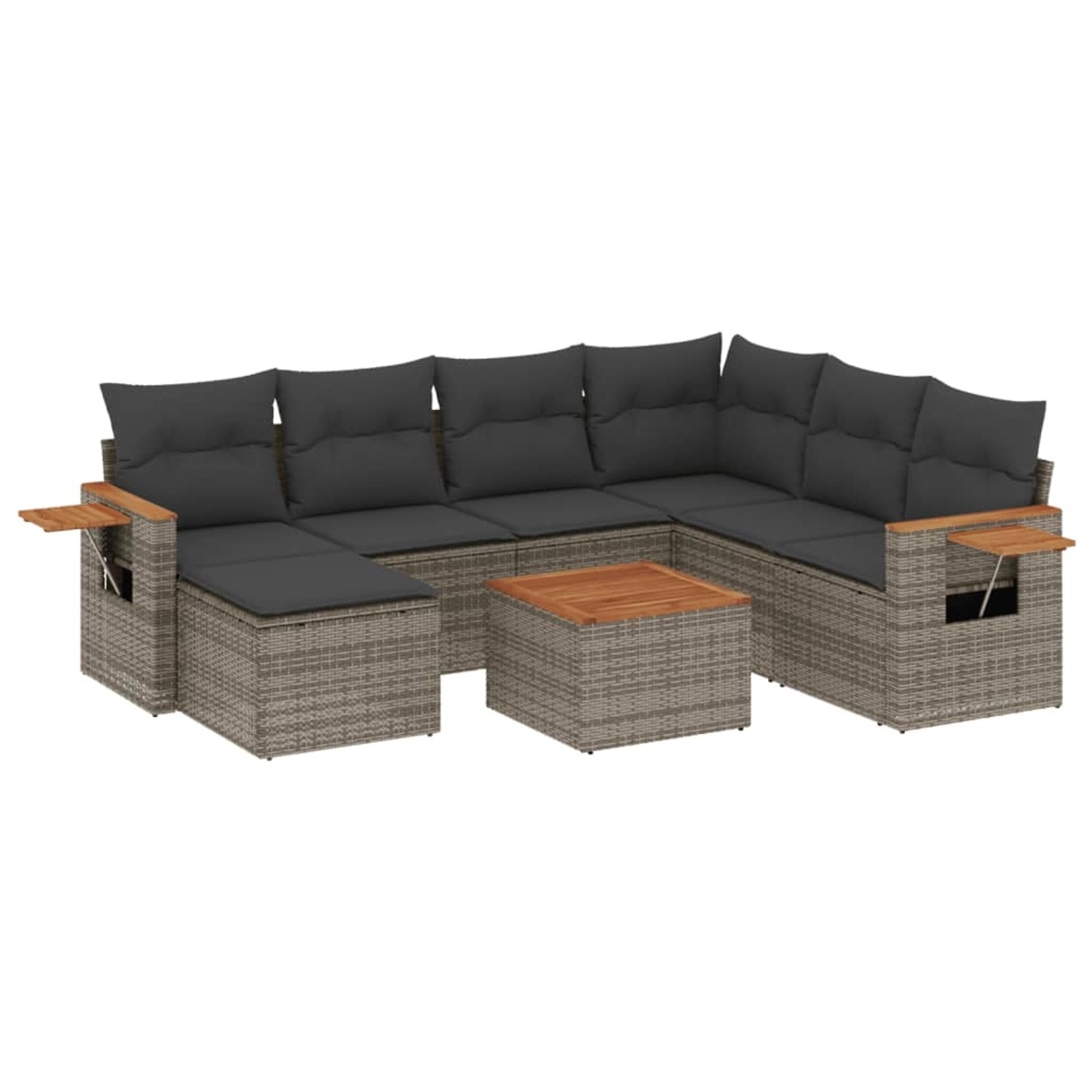 vidaXL 8-tlg Garten-Sofagarnitur mit Kissen Grau Poly Rattan Modell 121 vidaXL 8-tlg Garten-Sofagarnitur mit Kissen Grau Poly Rattan Modell 121 von VIDAXL