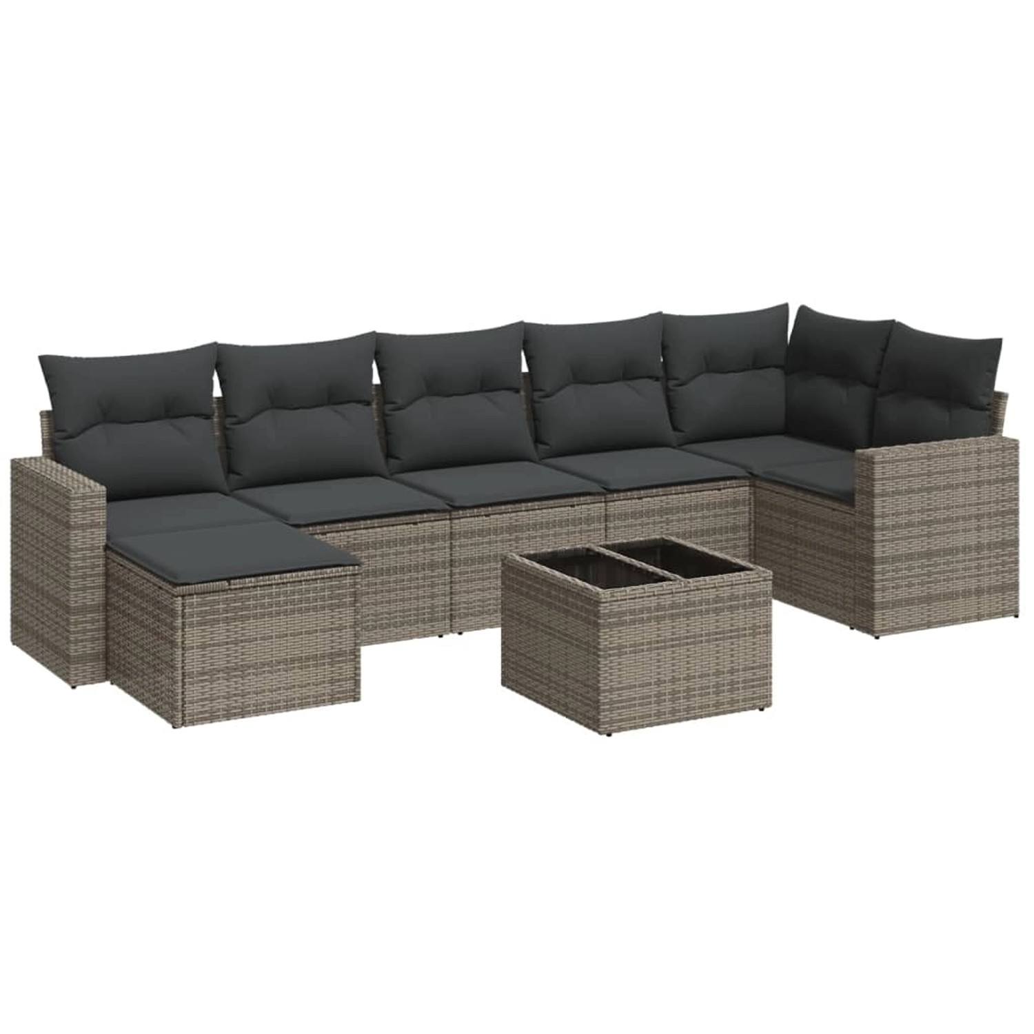 vidaXL 8-tlg Garten-Sofagarnitur mit Kissen Grau Poly Rattan Modell 15 vidaXL 8-tlg Garten-Sofagarnitur mit Kissen Grau Poly Rattan Modell 15 von VIDAXL