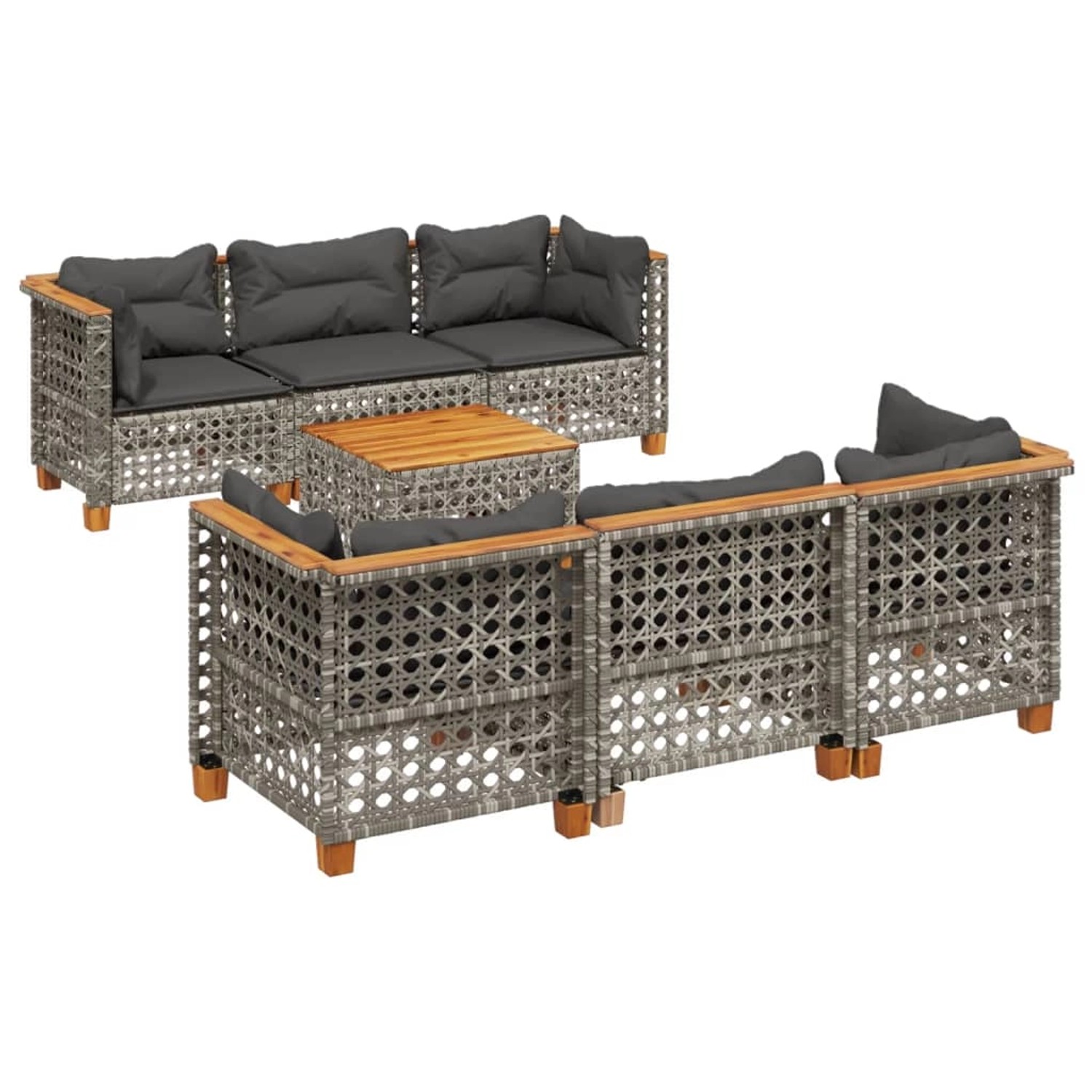 vidaXL 8-tlg Garten-Sofagarnitur mit Kissen Grau Poly Rattan Modell 168 vidaXL 8-tlg Garten-Sofagarnitur mit Kissen Grau Poly Rattan Modell 168 von VIDAXL