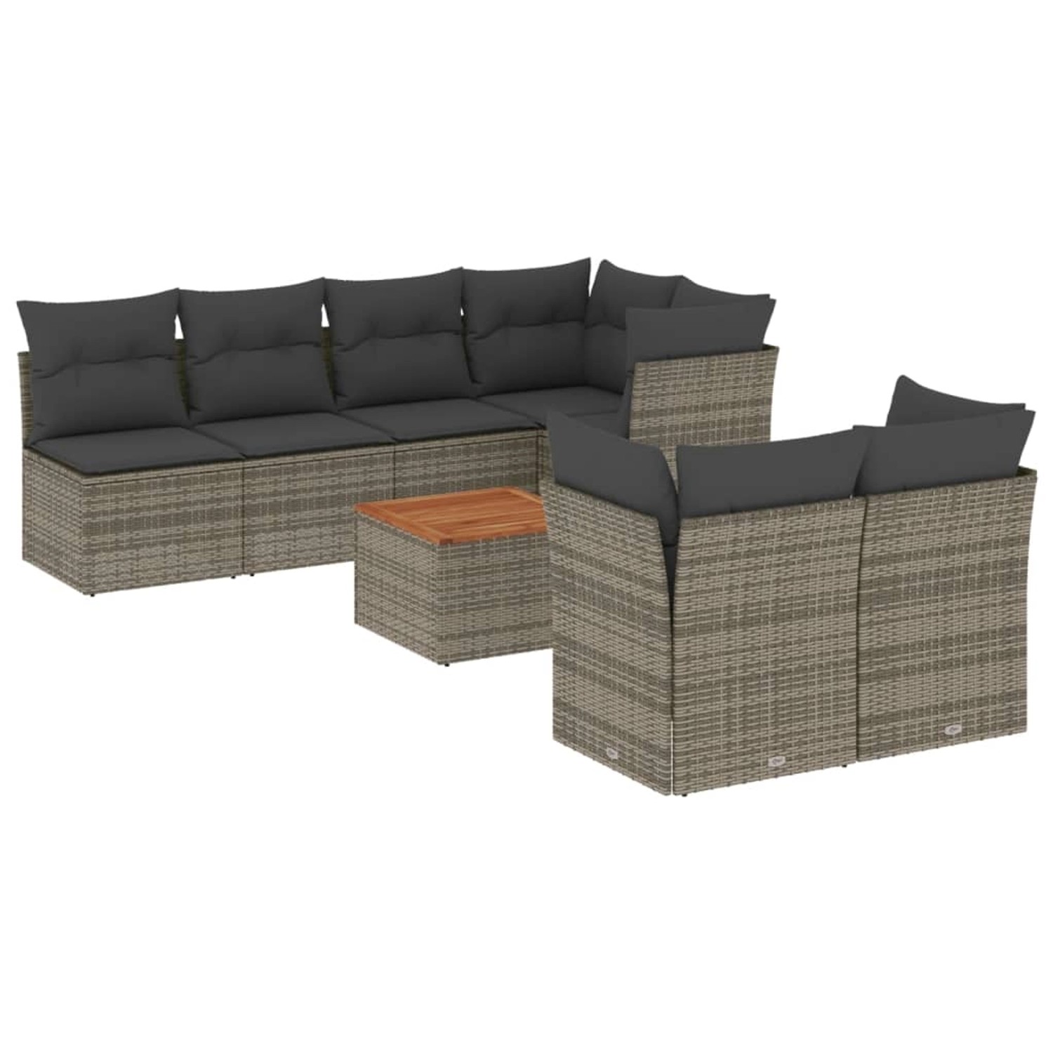 vidaXL 8-tlg Garten-Sofagarnitur mit Kissen Grau Poly Rattan Modell 30 vidaXL 8-tlg Garten-Sofagarnitur mit Kissen Grau Poly Rattan Modell 30 von VIDAXL