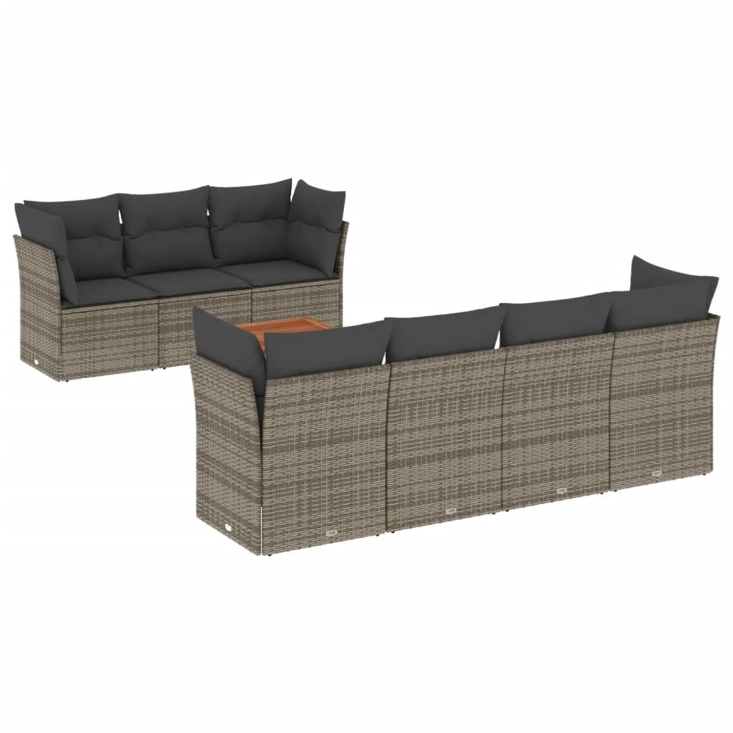 vidaXL 8-tlg Garten-Sofagarnitur mit Kissen Grau Poly Rattan Modell 40 vidaXL 8-tlg Garten-Sofagarnitur mit Kissen Grau Poly Rattan Modell 40 von VIDAXL